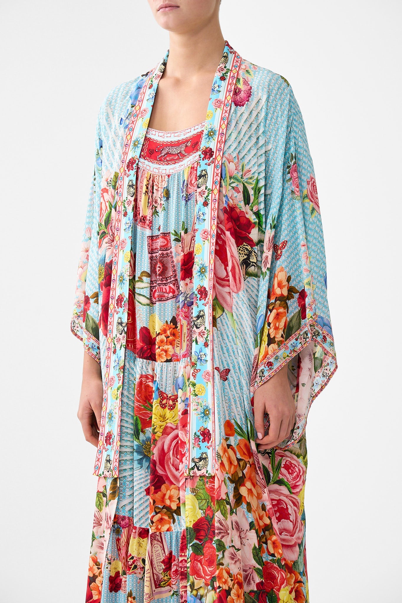 The CAMILLA DEEP COWL PLUNGE DRESS CHAIN GANG in our  print.