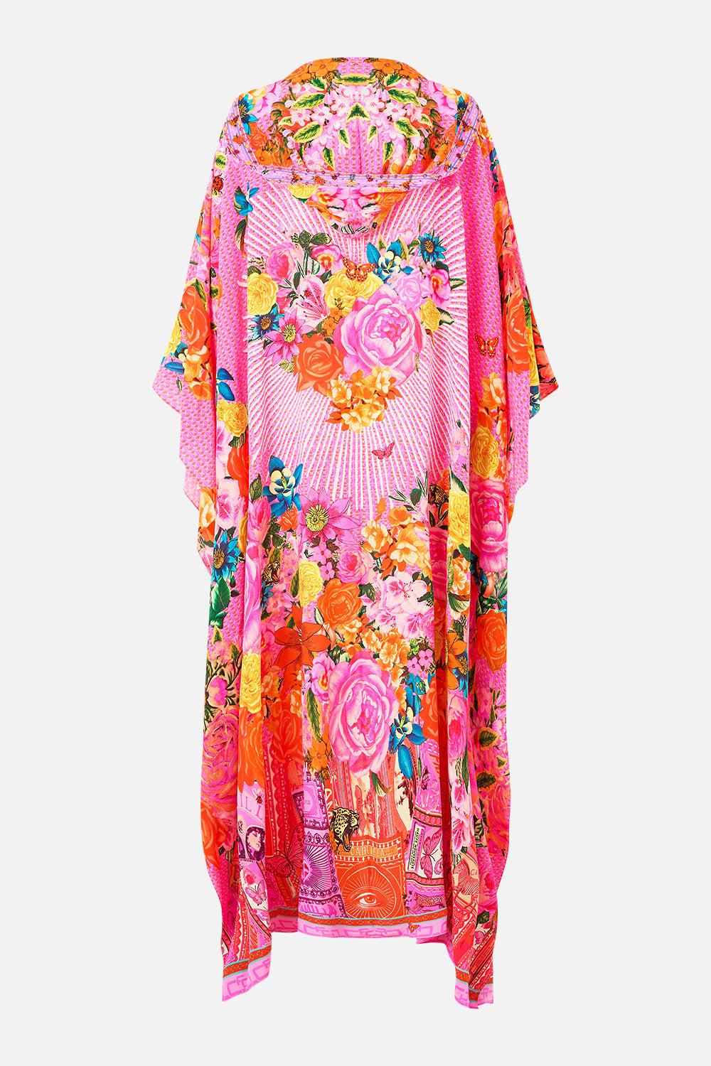 The CAMILLA RUFFLE SLEEVE SHORT DRESS TWILIGHT IN ISTANBUL in our  print.