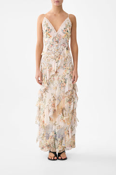 ASYMMETRICAL RUFFLE SLIP DRESS TWILIGHT IN ISTANBUL