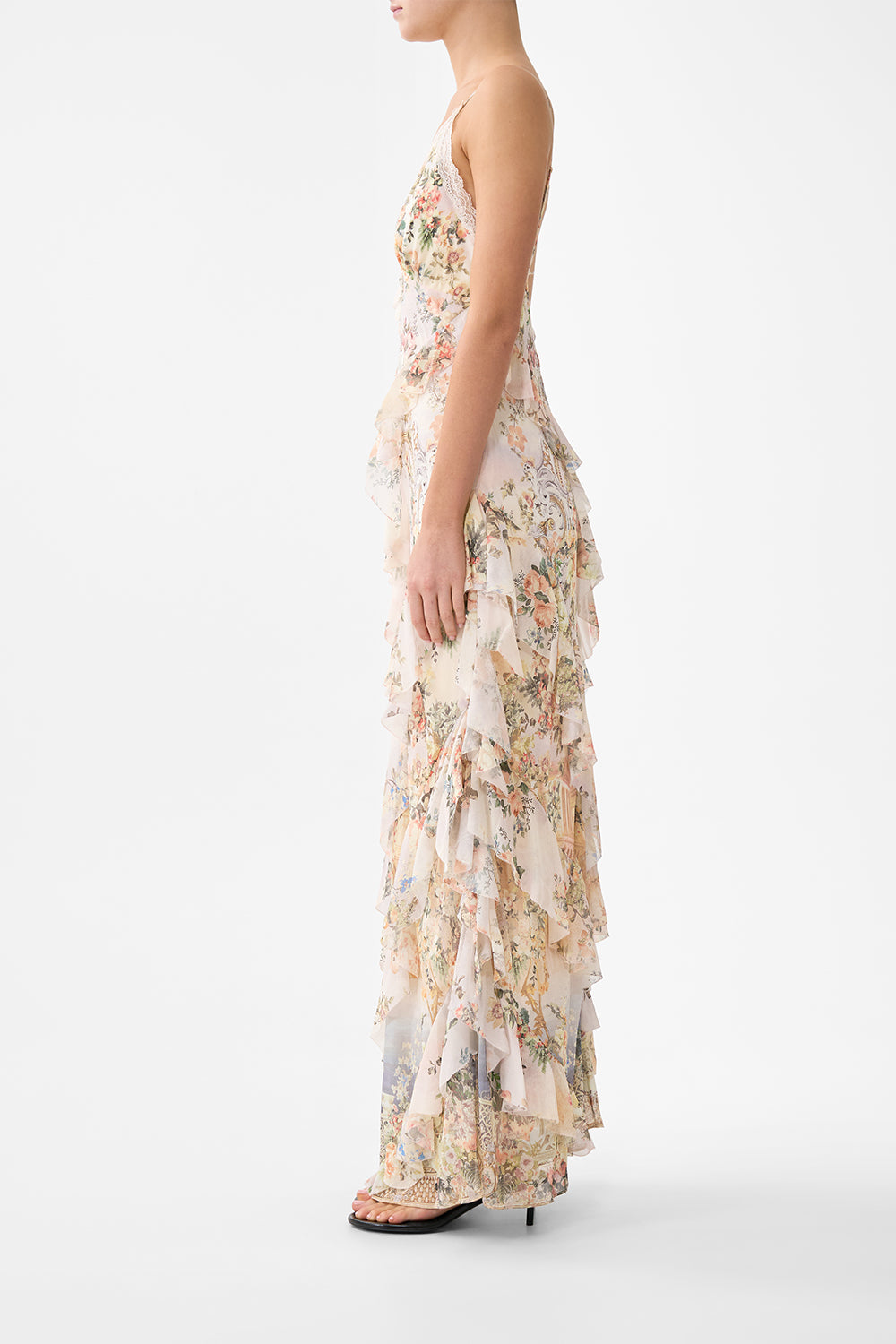 ASYMMETRICAL RUFFLE SLIP DRESS TWILIGHT IN ISTANBUL