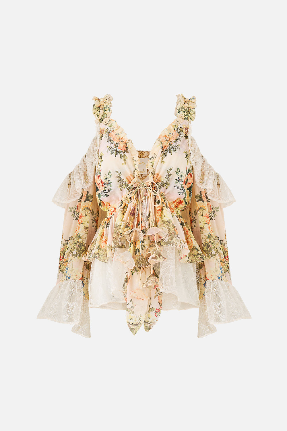 The CAMILLA MID LENGTH BOARDSHORT WITH ELASTIC WAIST JUNGLE FLIGHT in our  print.
