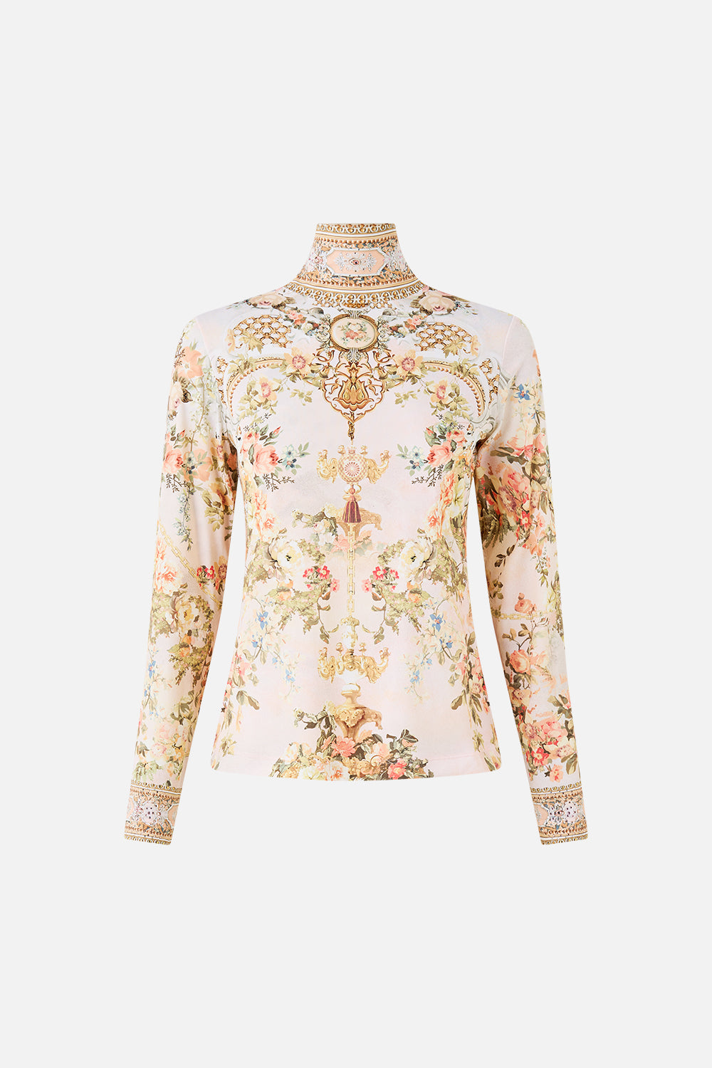 The CAMILLA KIMONO SLEEVE DRESS WITH SHIRRING DETAIL OTTOMAN OPULENCE in our OTTOMAN OPULENCE print.