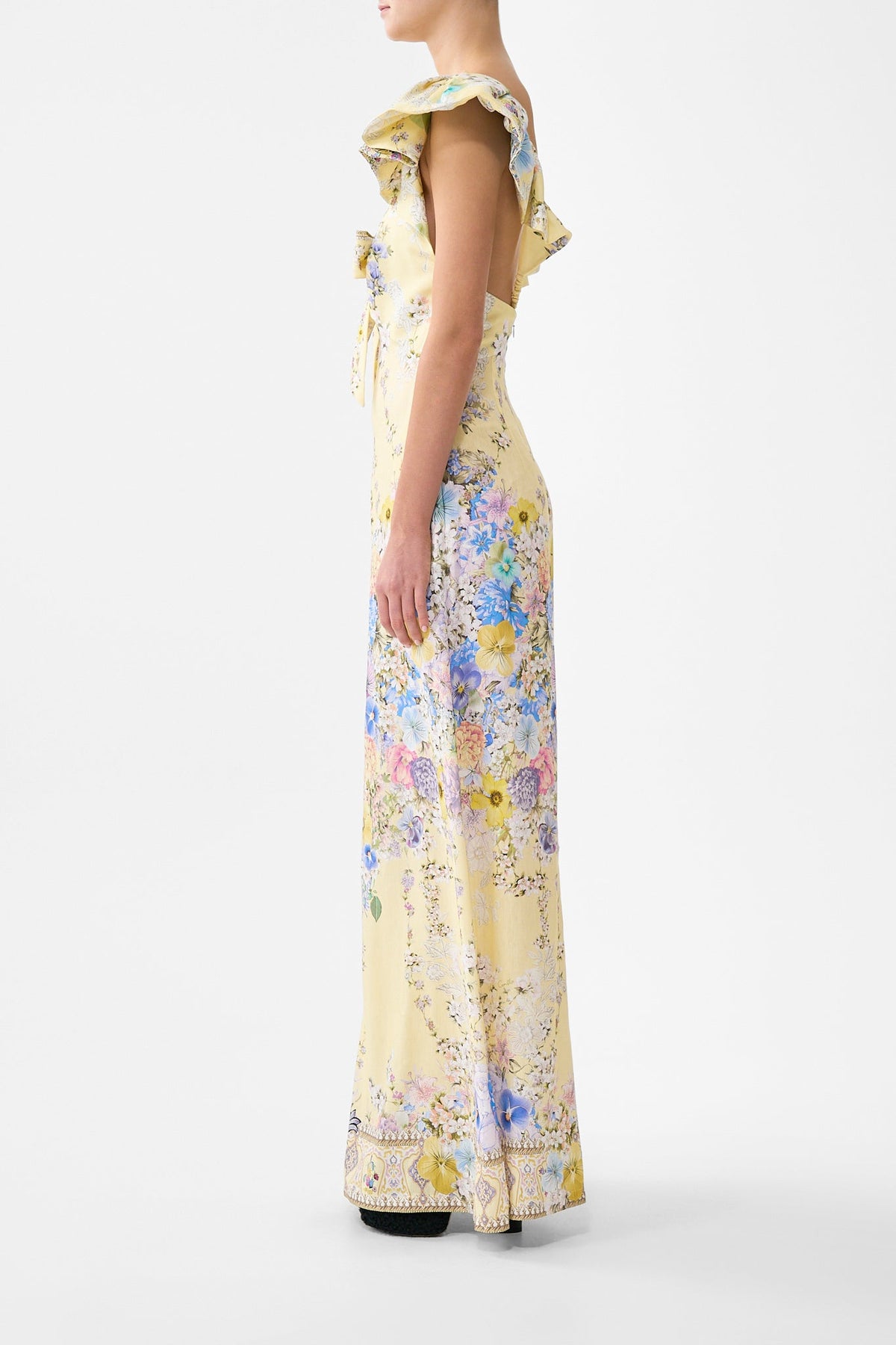 TIE FRONT FRILL SLEEVE JUMPSUIT DARLING BUDS