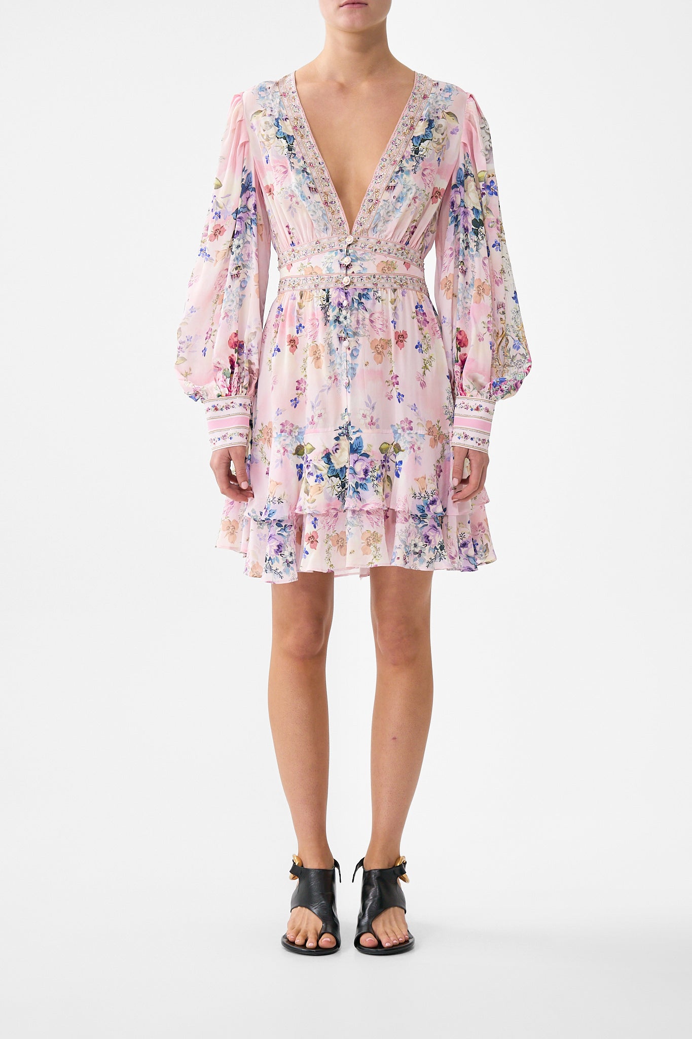 The CAMILLA V-NECK FLARED JUMPSUIT ILLUSTRATION NATION in our  print.