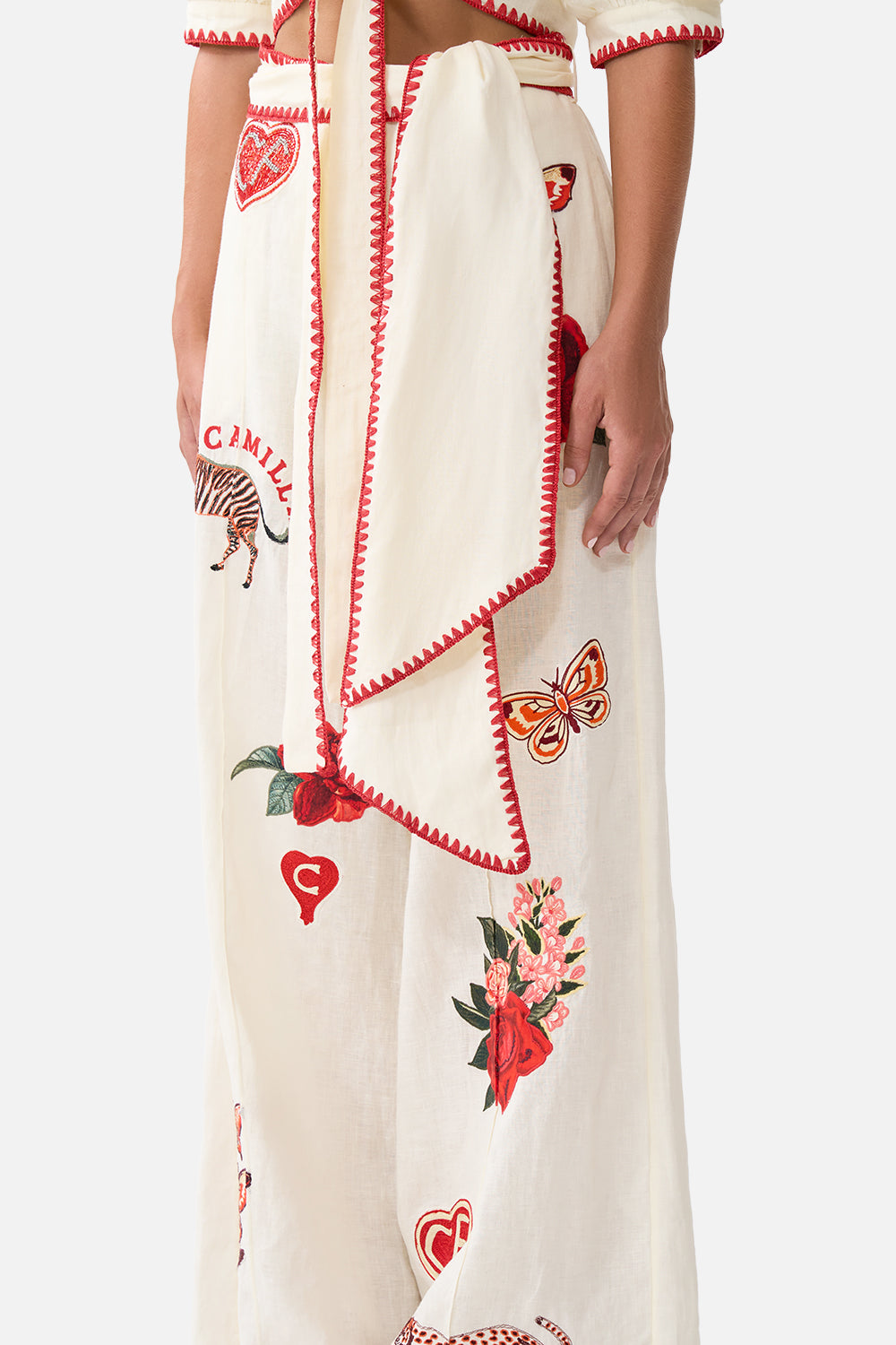 SCARF BELT WIDE LEG PANT HIGH CLASS HOOKAH