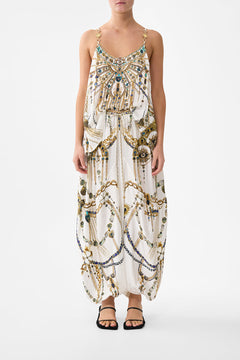 PANELLED HAREM PANT WITH TIE WAIST CHAIN GANG