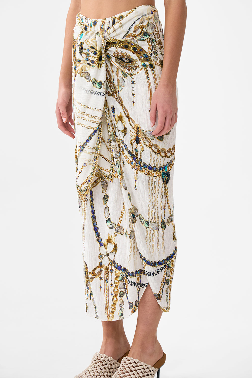 The CAMILLA tie front skirt from our print chain gang