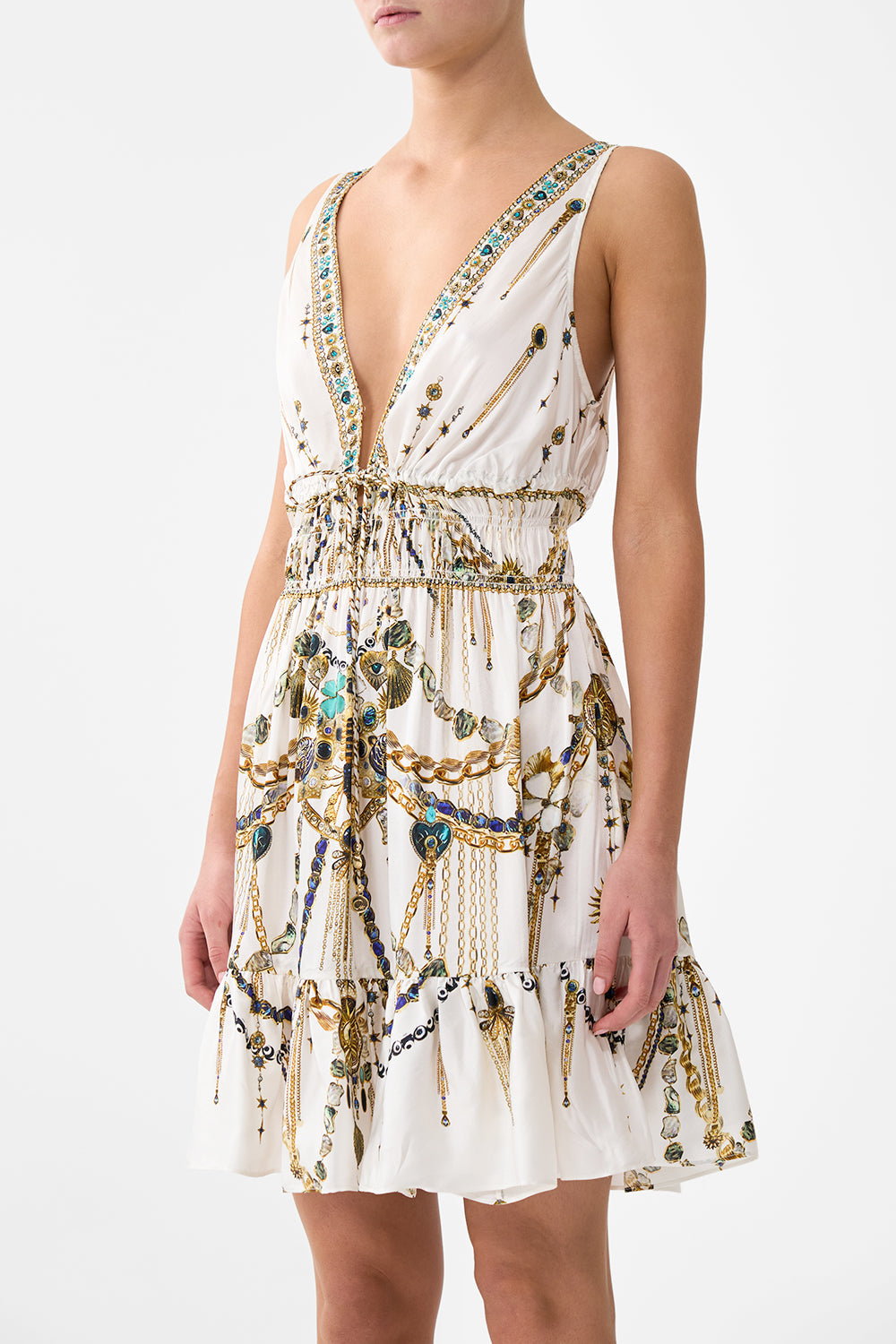 The CAMILLA JERSEY TANK DRESS LADY LIONHEART in our LADY LIONHEART print.