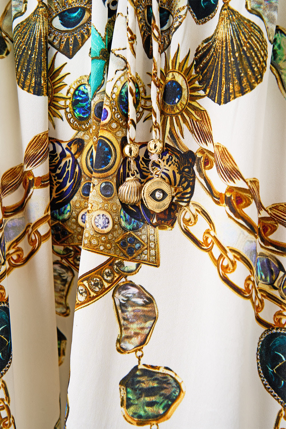 The CAMILLA JERSEY TANK DRESS LADY LIONHEART in our  print.