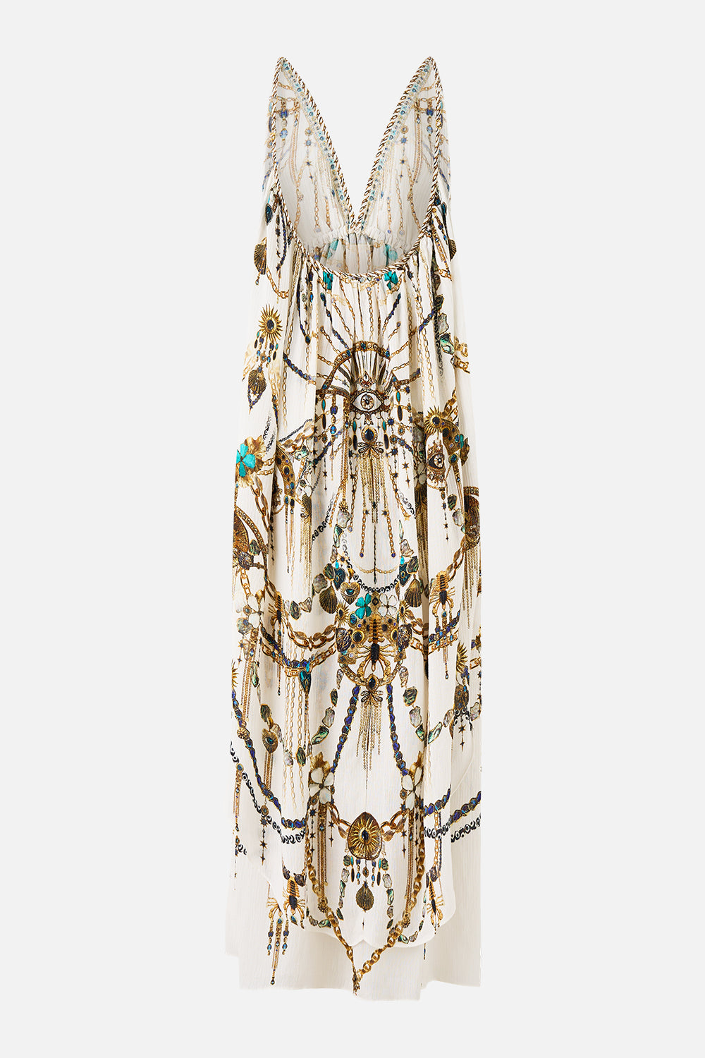 OPEN BACK LONG CAPE DRESS CHAIN GANG