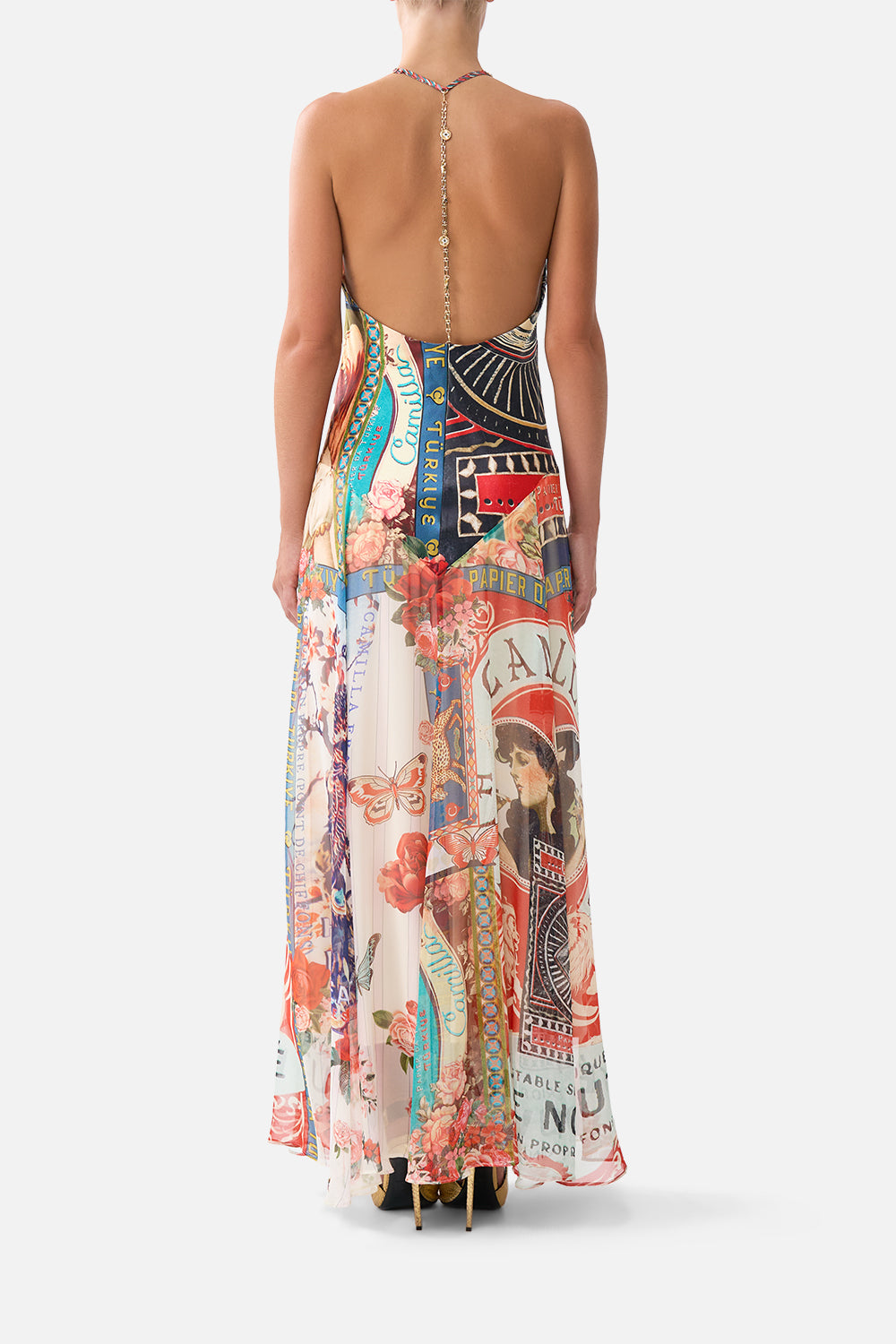 The CAMILLA WAISTBAND RUFFLE HEM SKIRT TWILIGHT IN ISTANBUL in our  print.