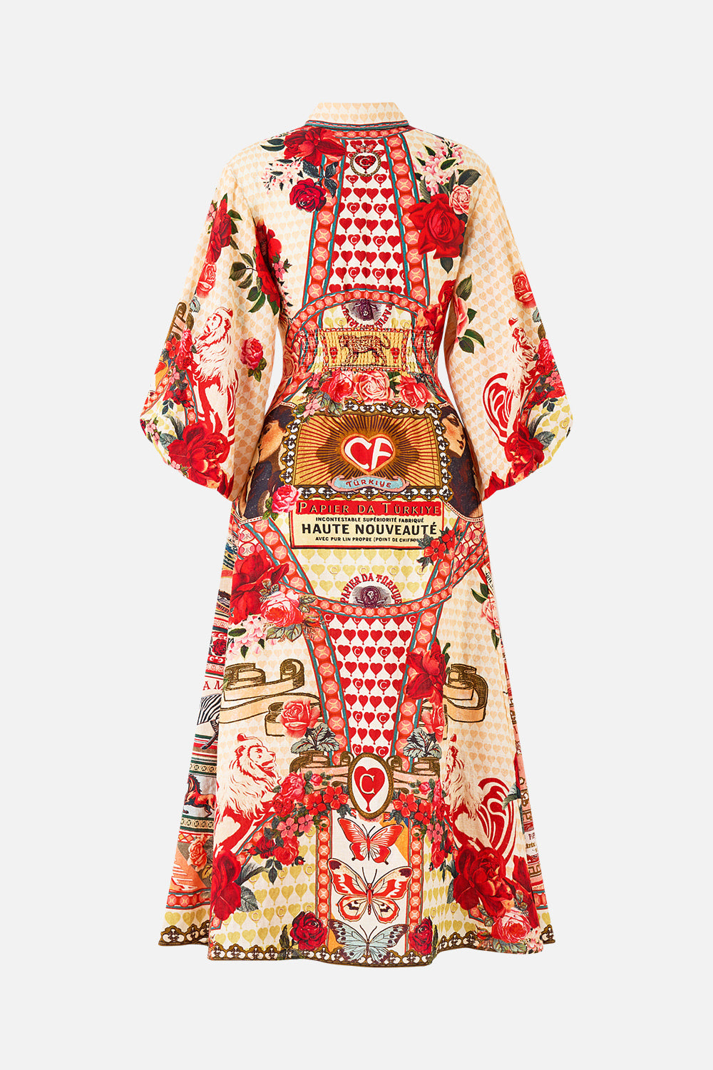 WAIST TIE SHIRT DRESS WITH BUBBLE SLEEVE HIGH CLASS HOOKAH