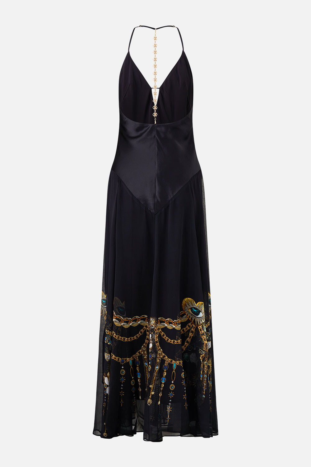 The CAMILLA LONG BUTTON FRONT DRESS TWILIGHT IN ISTANBUL in our  print.