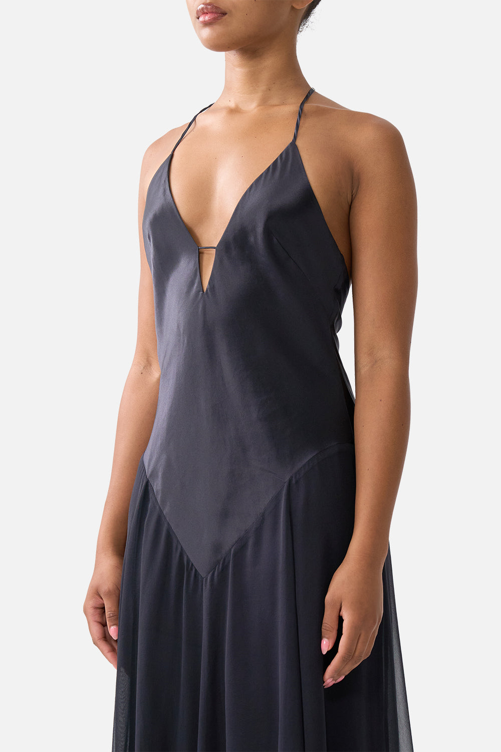 The CAMILLA LONG BUTTON FRONT DRESS TWILIGHT IN ISTANBUL in our  print.