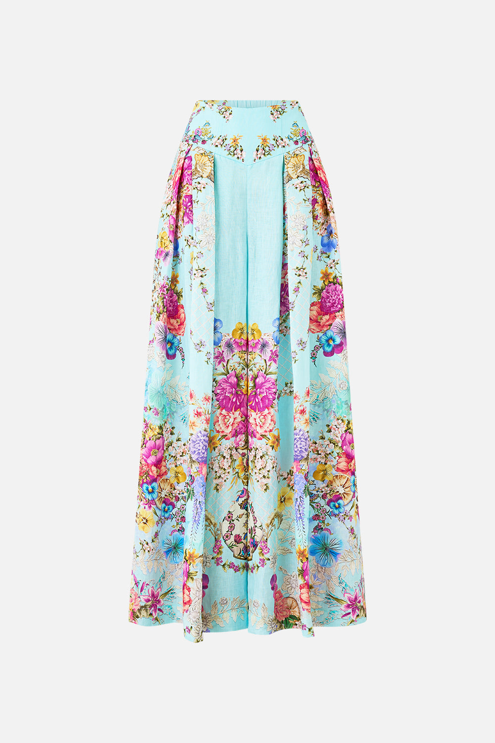 CORSET WAIST WIDE LEG PANT BAZAAR BLOOMS