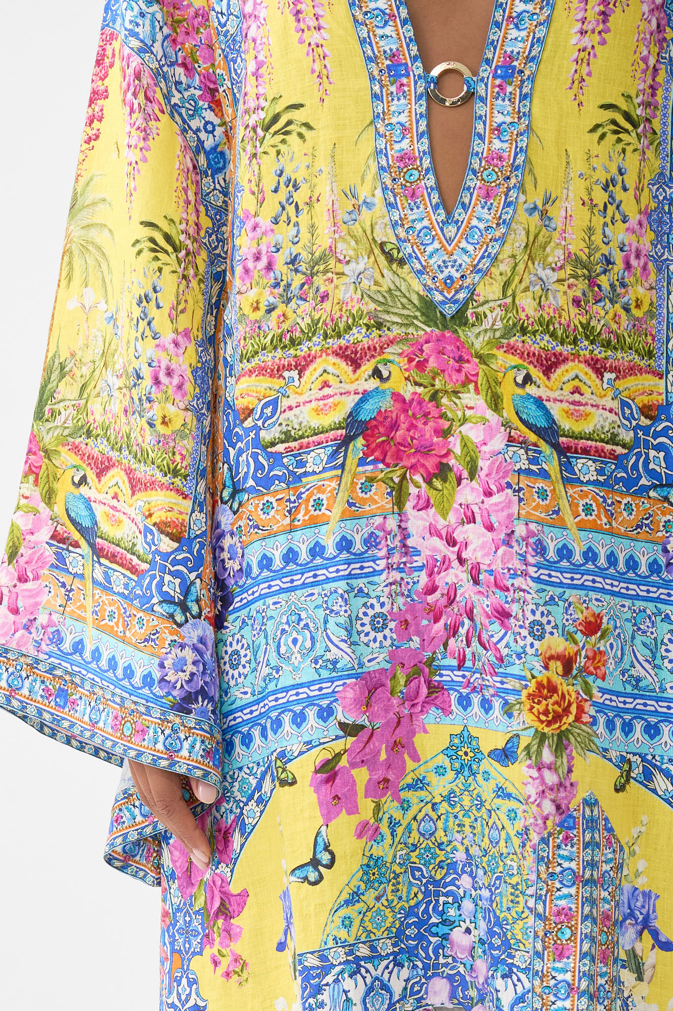 The CAMILLA MINIMAL WIDE LEG PANT TILED IN TIME in our TILED IN TIME print.