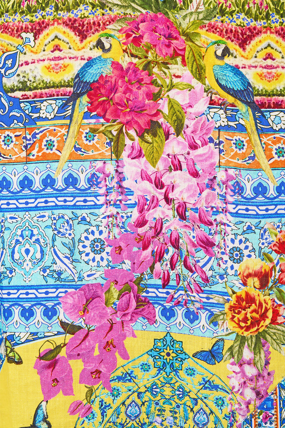 The CAMILLA MINIMAL WIDE LEG PANT TILED IN TIME in our  print.