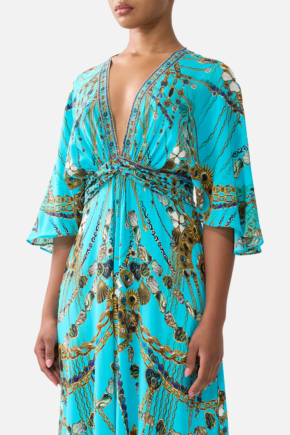 TWIST FRONT WAISTED DRESS TOTEMS AND TREASURES