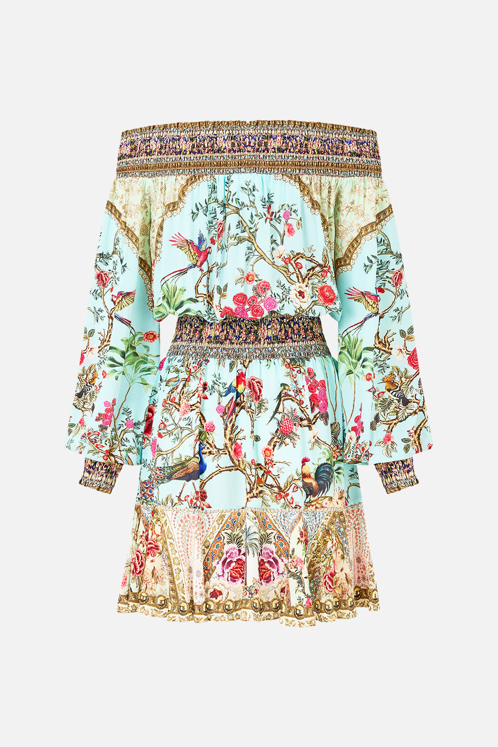 The CAMILLA SILK CHIFFON SHRUG TURKISH DELIGHT in our  print.