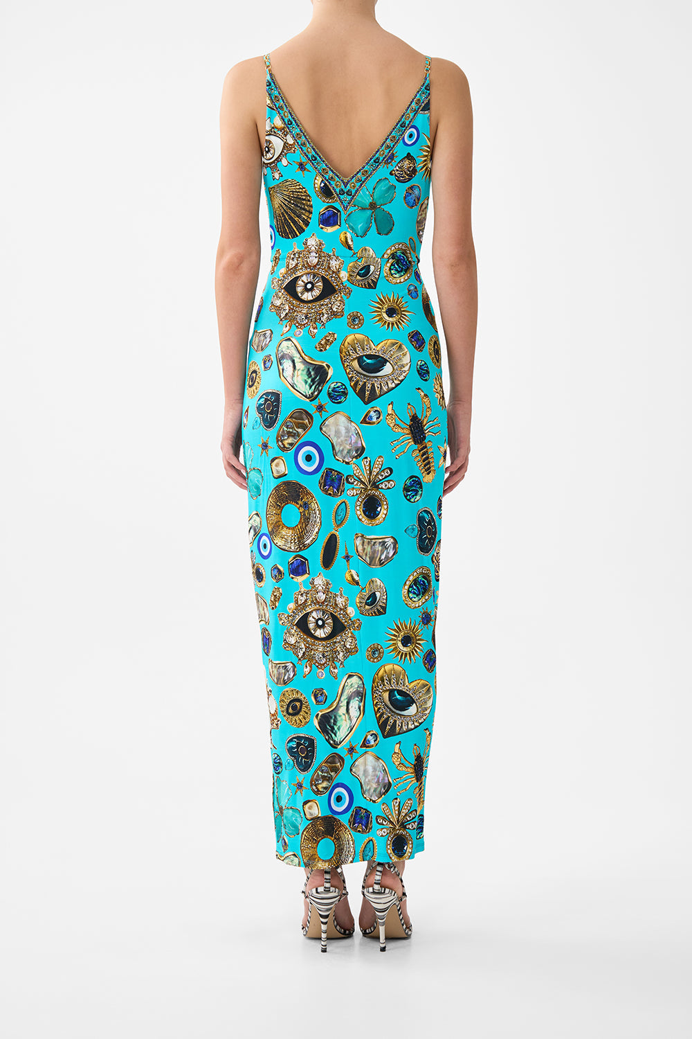 The CAMILLA WIDE LEG TROUSER WITH FRONT POCKETS MY HOMESPUN HEART in our  print.