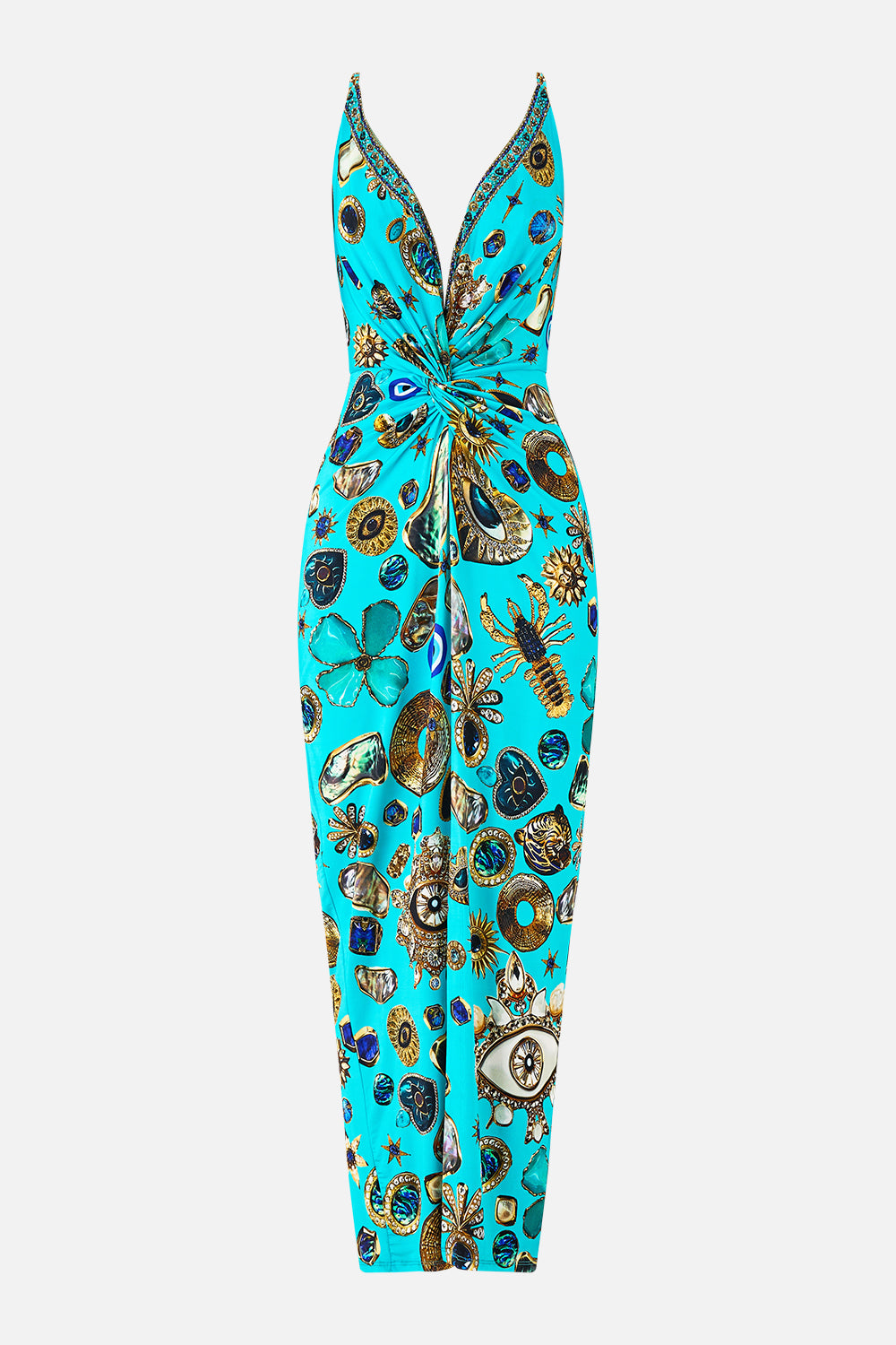The CAMILLA WIDE LEG TROUSER WITH FRONT POCKETS MY HOMESPUN HEART in our  print.