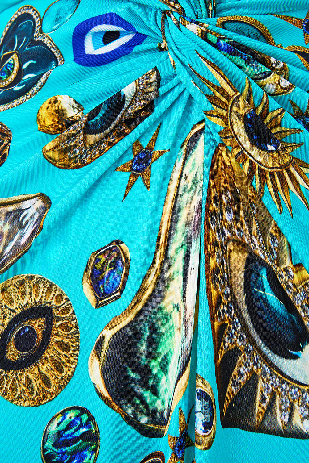 The CAMILLA MULTI STRAP BIKINI BOTTOM WITH RING TRIMS CHAIN GANG in our  print.