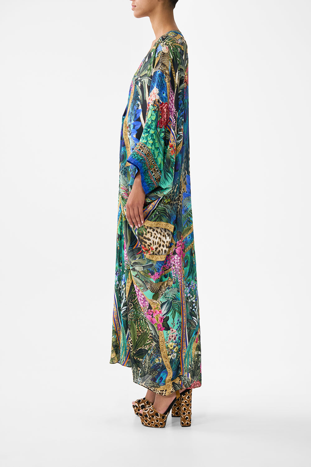 The CAMILLA MID LENGTH BOARDSHORT WITH ELASTIC WAIST THEY CALLED HER NEFERTARI in our  print.