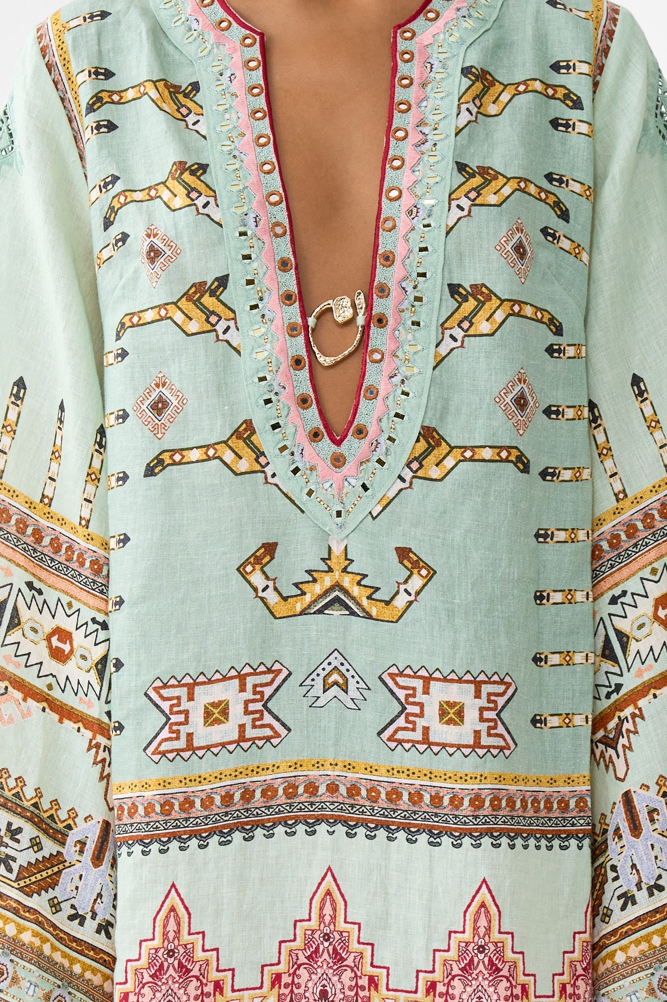The CAMILLA TUCK FRONT JERSEY DRESS ANIMAL ALCHEMY in our  print.