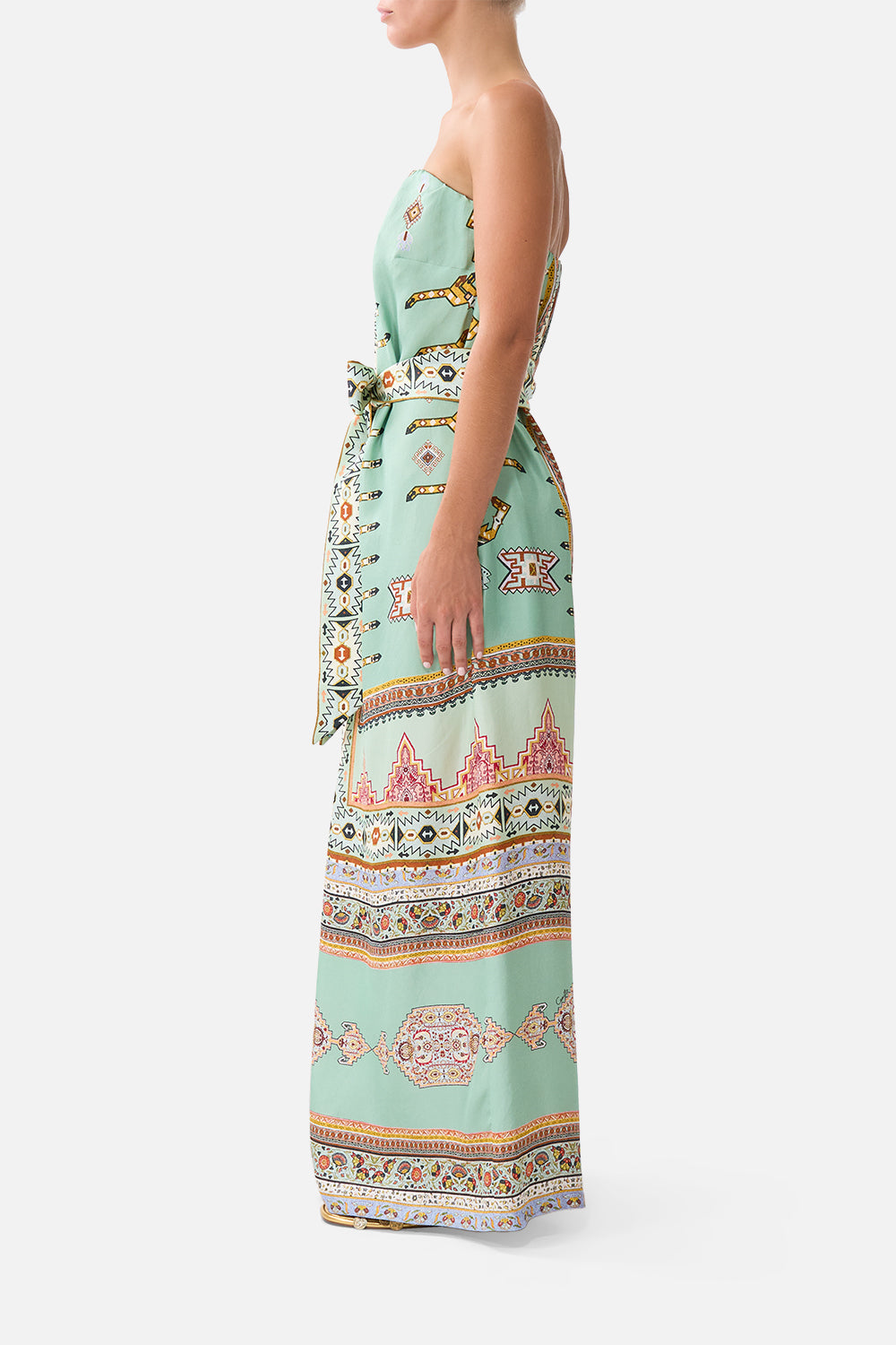 FRONT PLEAT STRAPLESS JUMPSUIT LEGEND HAS IT