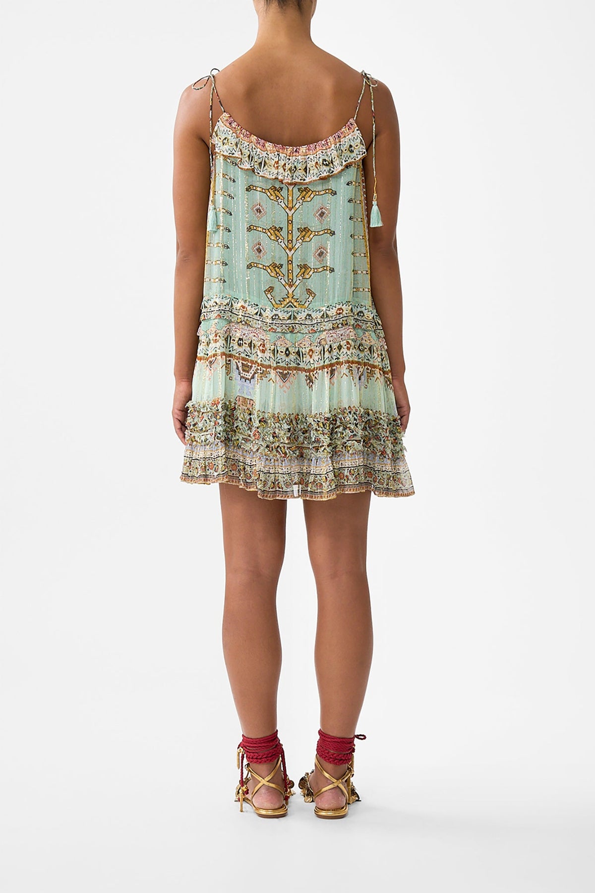 GATHERED MINI TIERED DRESS WITH FRILL DETAIL LEGEND HAS IT