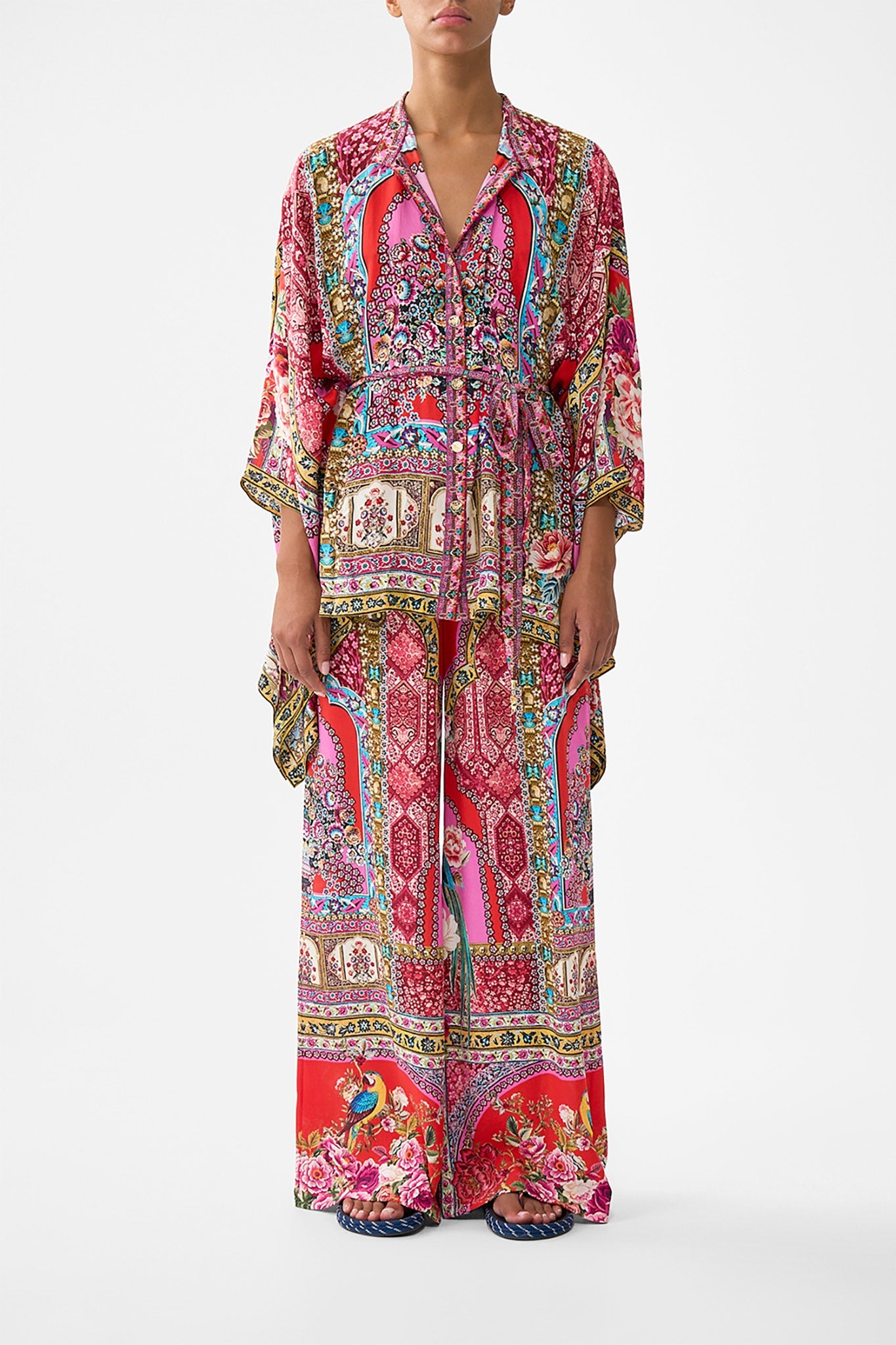 The CAMILLA MID RISE BIKINI BOTTOM OTTOMAN OPULENCE in our  print.