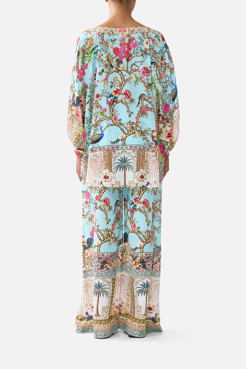 The CAMILLA SCOOP NECK ONE PIECE WITH SCOOP BACK JUNGLE FLIGHT in our  print.