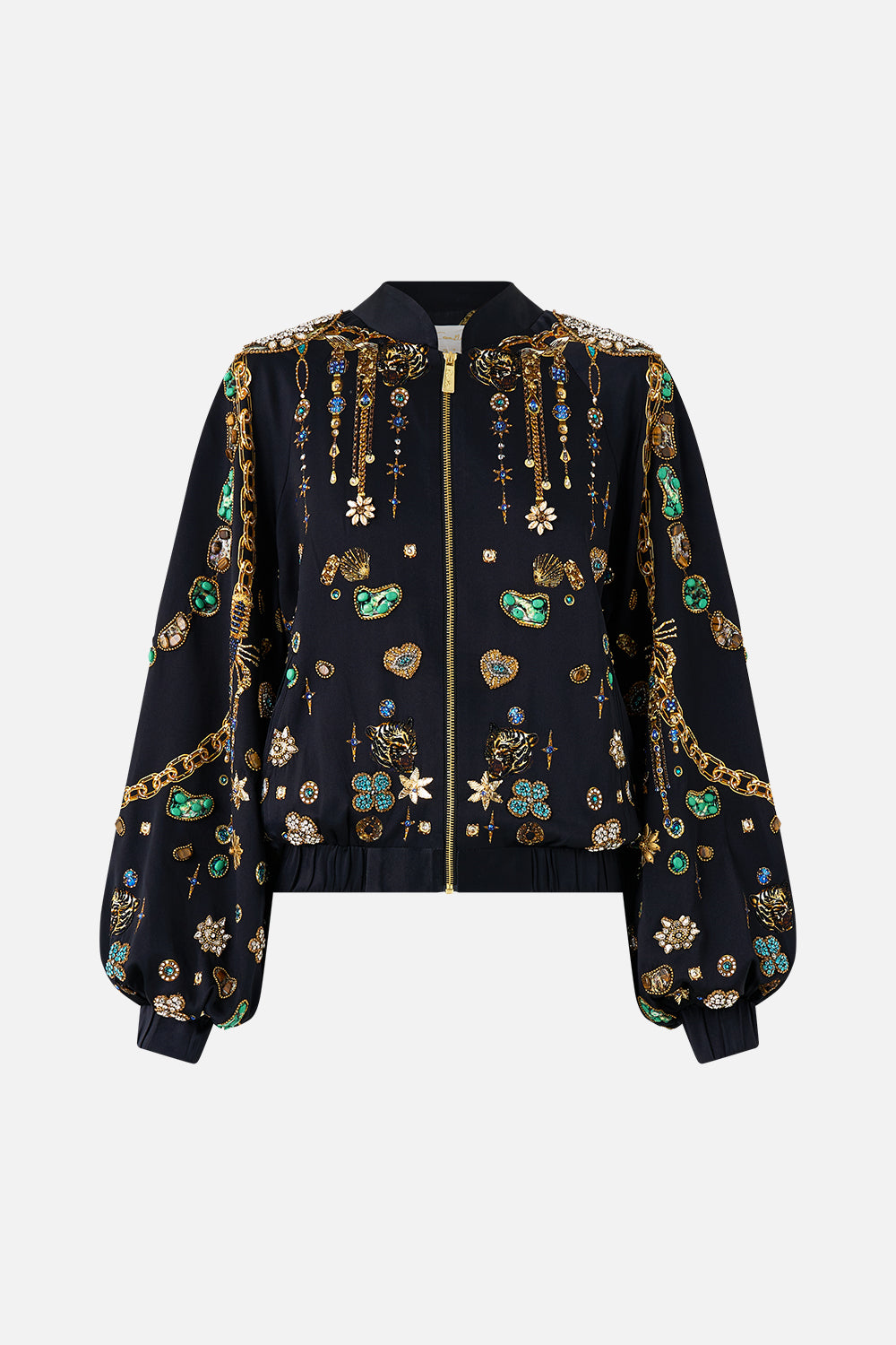 The CAMILLA TIE SLEEVE SHORT V NECK KAFTAN OTTOMAN OPULENCE in our  print.