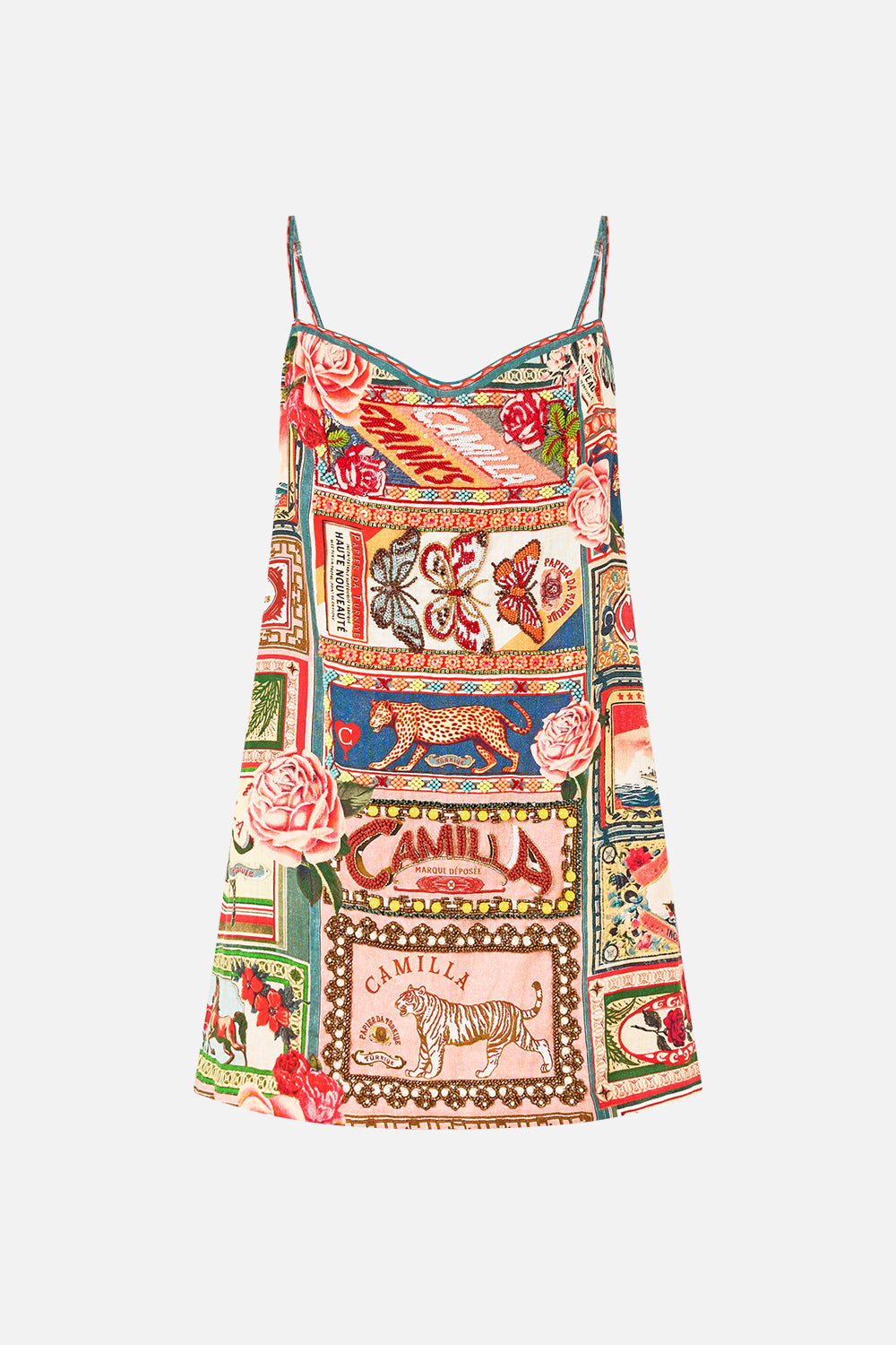 The CAMILLA RUFFLE HIGH LOW DRESS WITH LONG SLEEVE DARLING BUDS in our DARLING BUDS print.