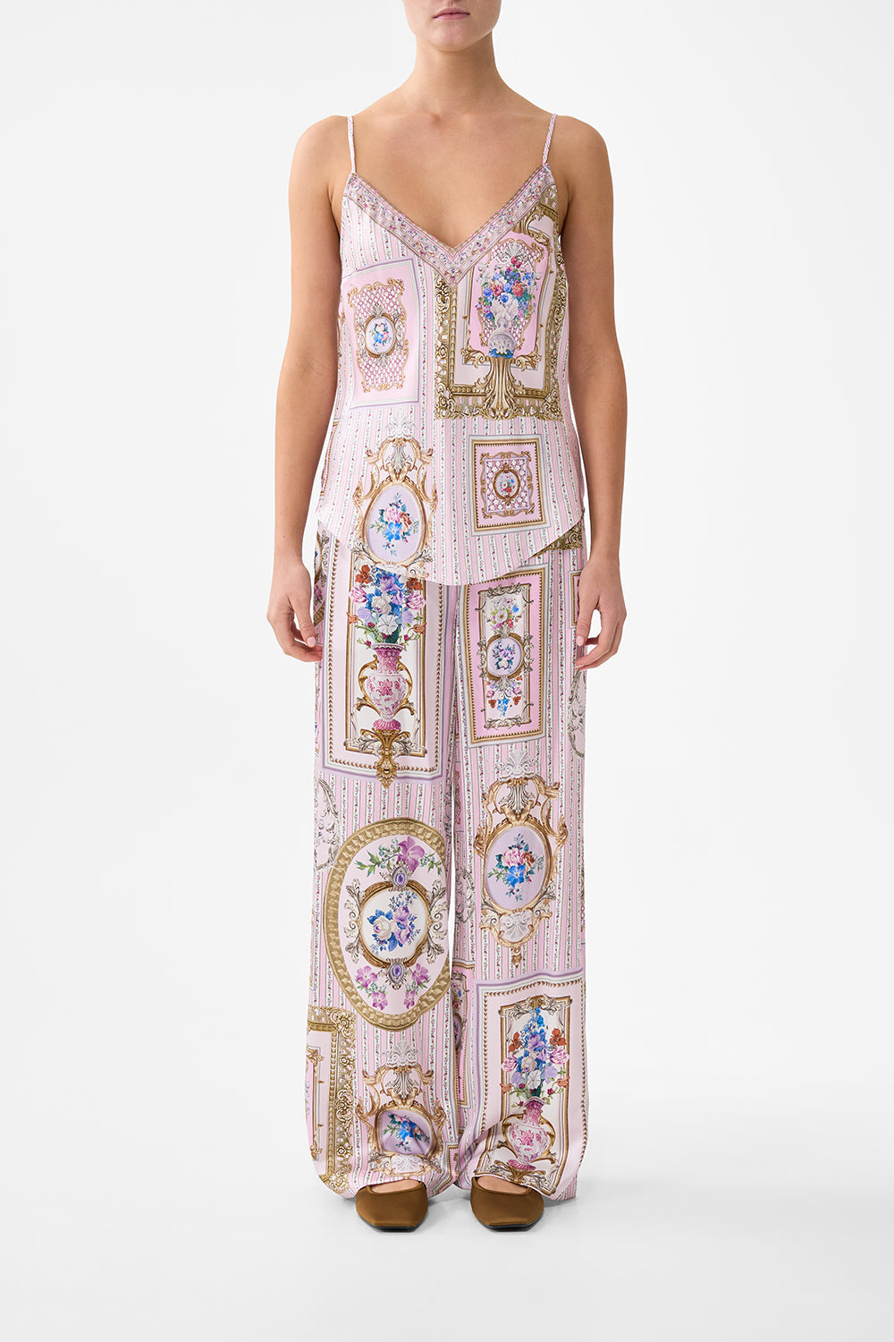 V-NECK BIAS CAMI PALATIAL PASTELS