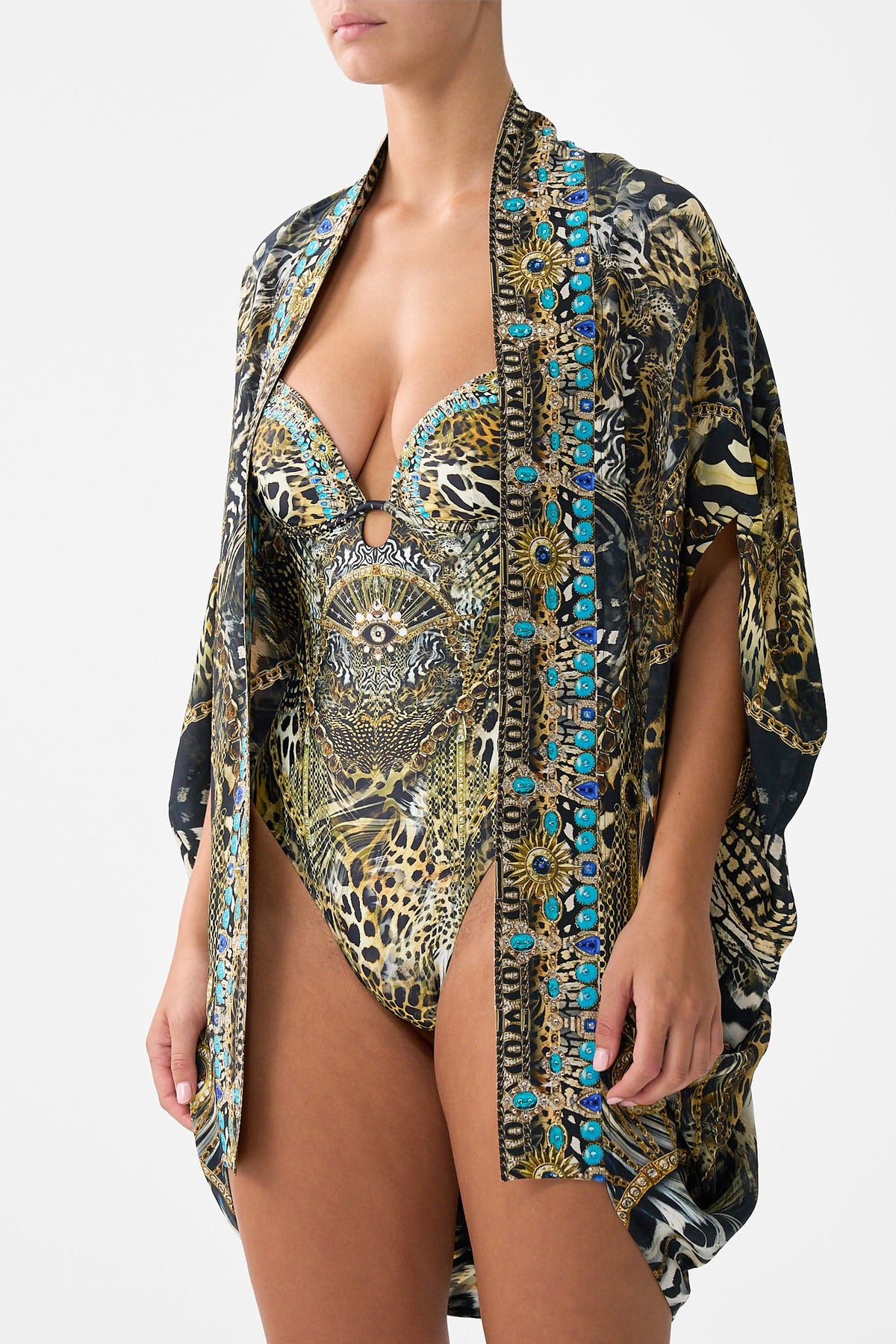 OPEN FRONT CARDI CAPE FELINE FOLKLORE