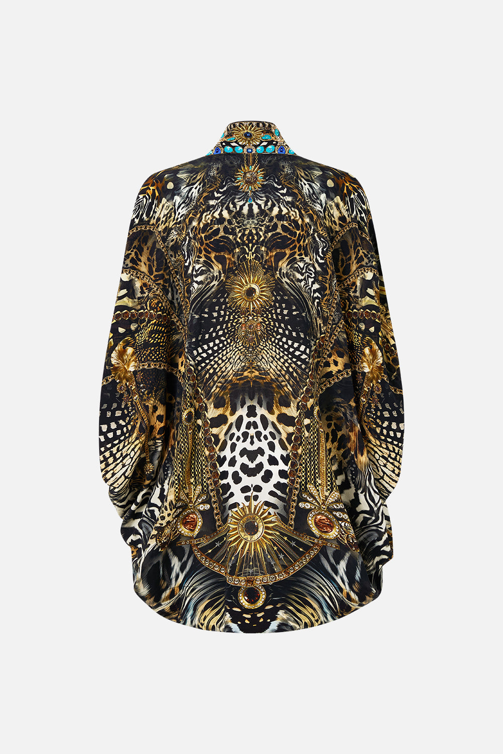 The CAMILLA MID LENGTH BOARDSHORT WITH ELASTIC WAIST OTTOMAN OPULENCE in our  print.