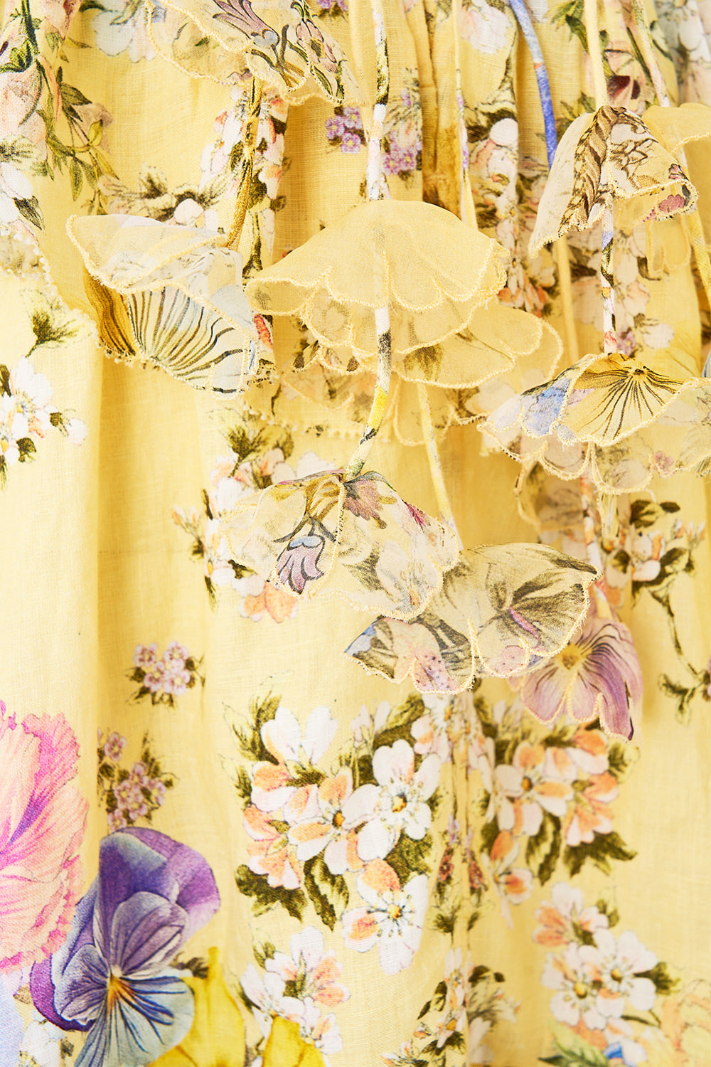 WAISTED SHORT DRESS WITH RUFFLE DETAILS DARLING BUDS