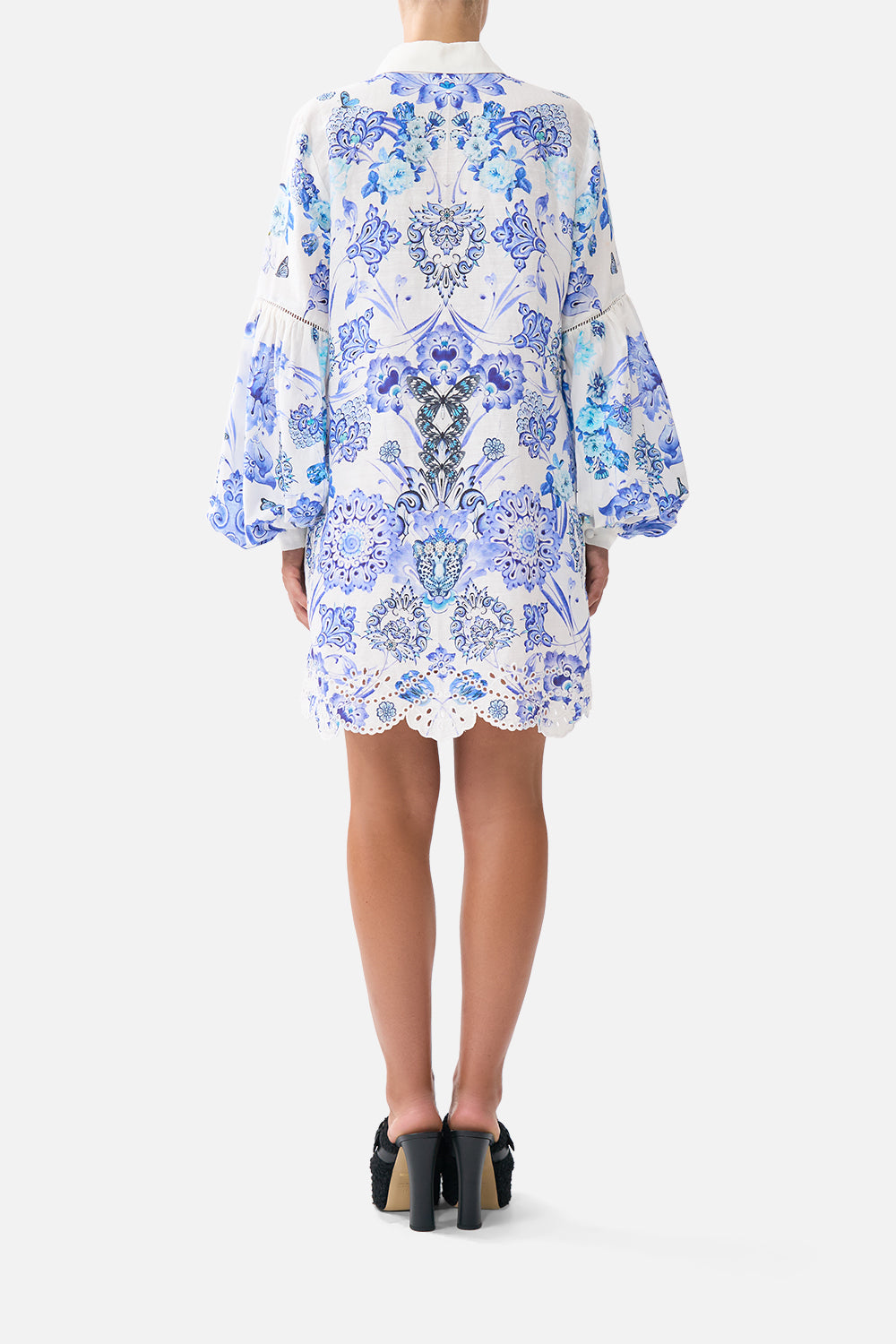 SHIRT DRESS WITH BLOUSON SLEEVE ALL ABOUT THAT LACE