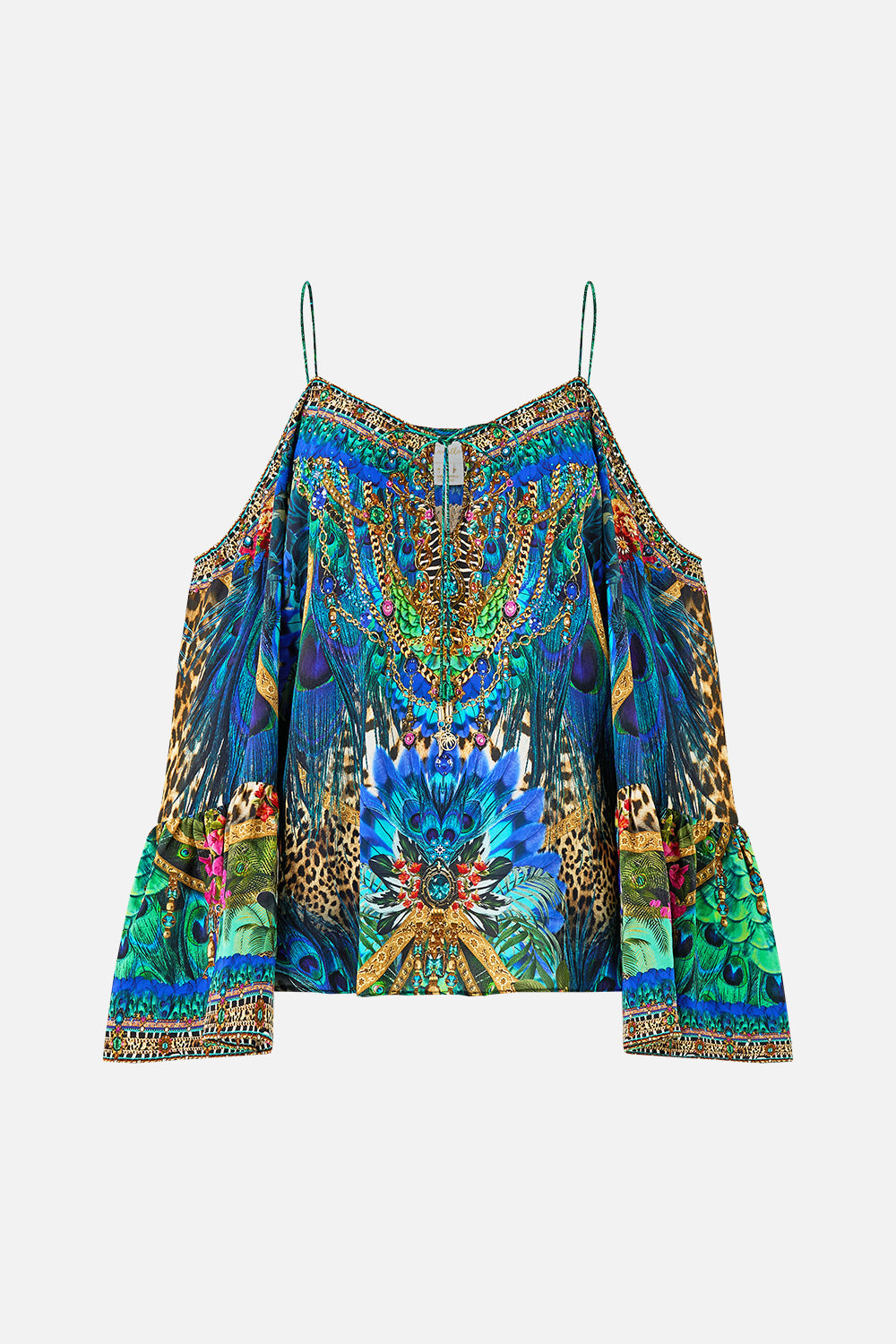 The CAMILLA BANDEAU ONE PIECE WITH RING TRIM LADY OF THE MOON in our  print.