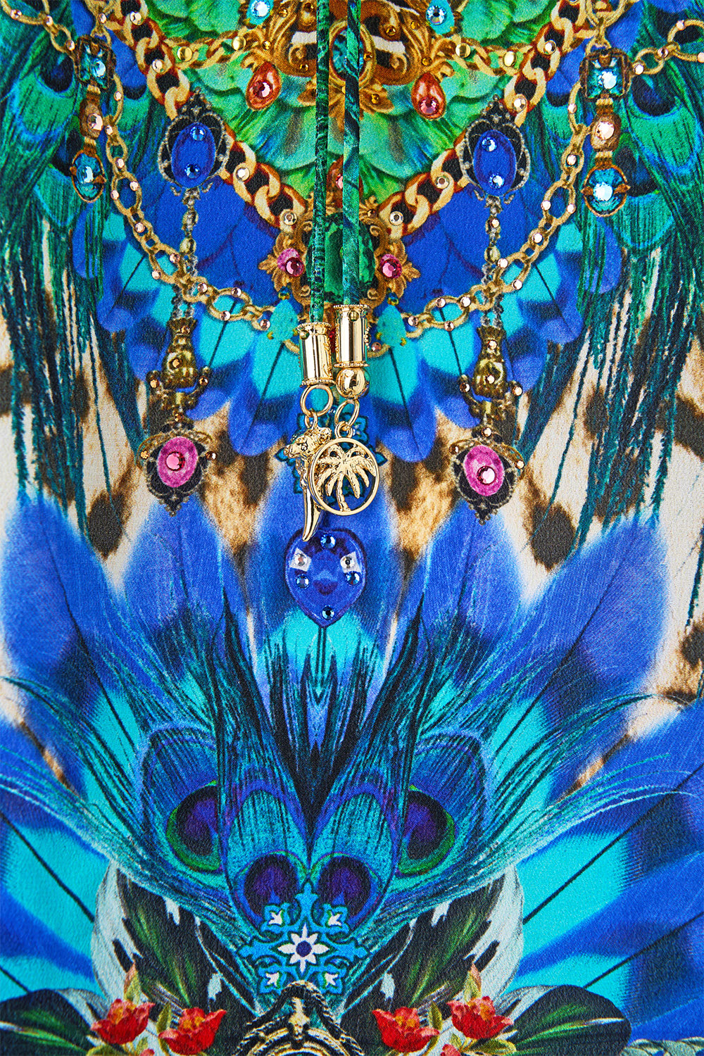 The CAMILLA WIDE LEG WAISTED PANT TWILIGHT IN ISTANBUL in our  print.