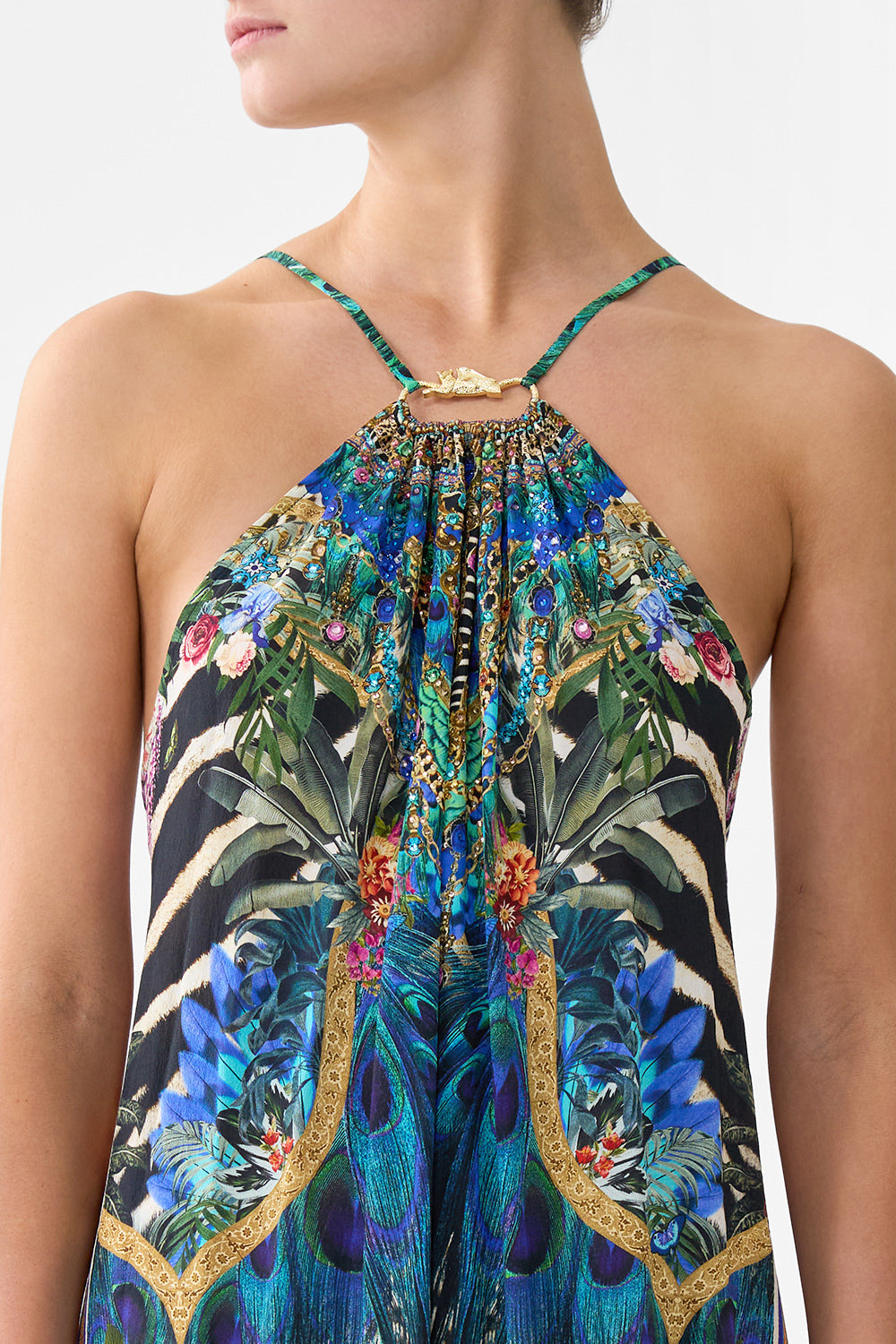 The CAMILLA MID LENGTH BOARDSHORT WITH FIXED WAIST PAPERS AND CURIOUS CAPERS in our  print.