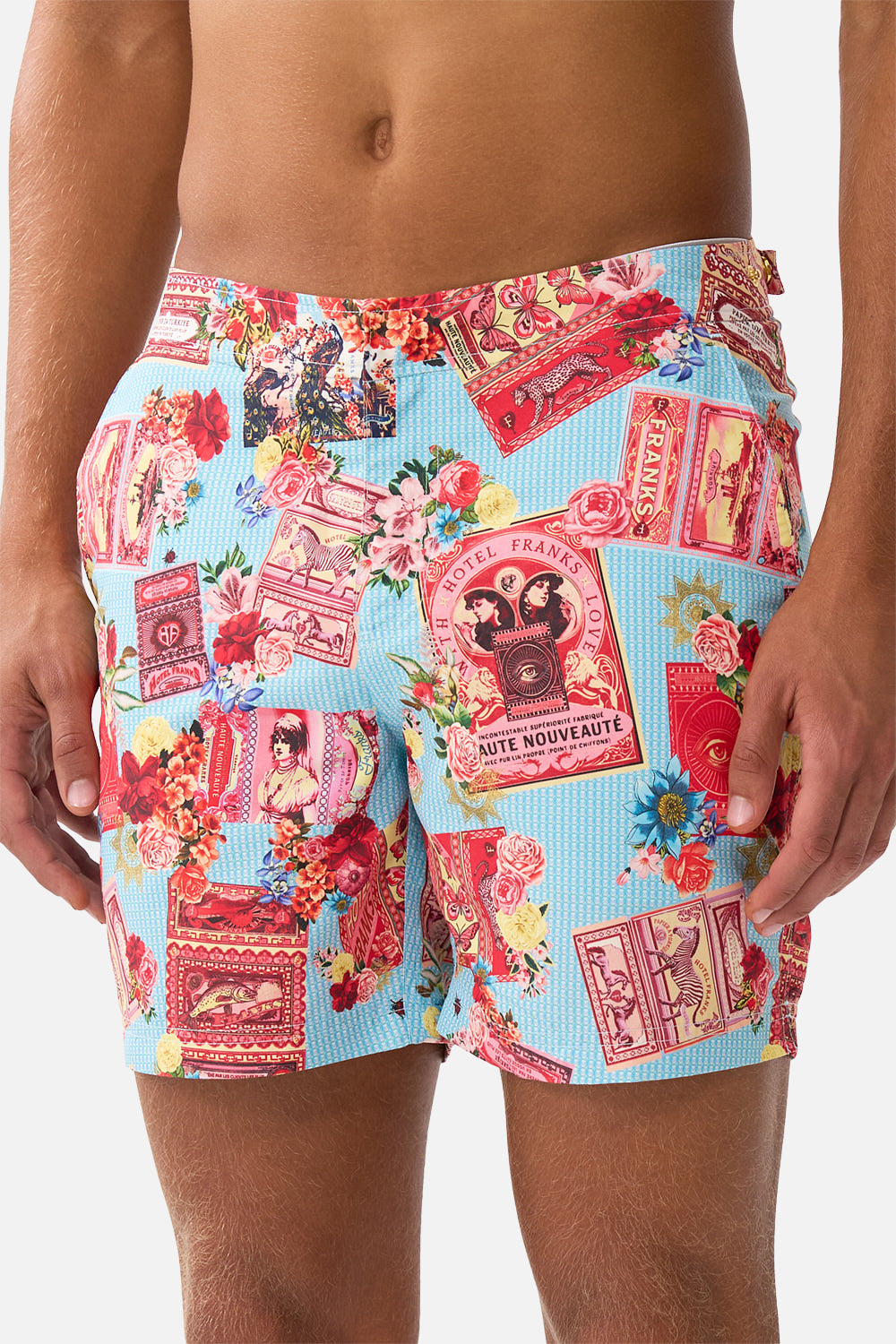 The CAMILLA CORSET CROP TOP BAZAAR BLOOMS in our  print.