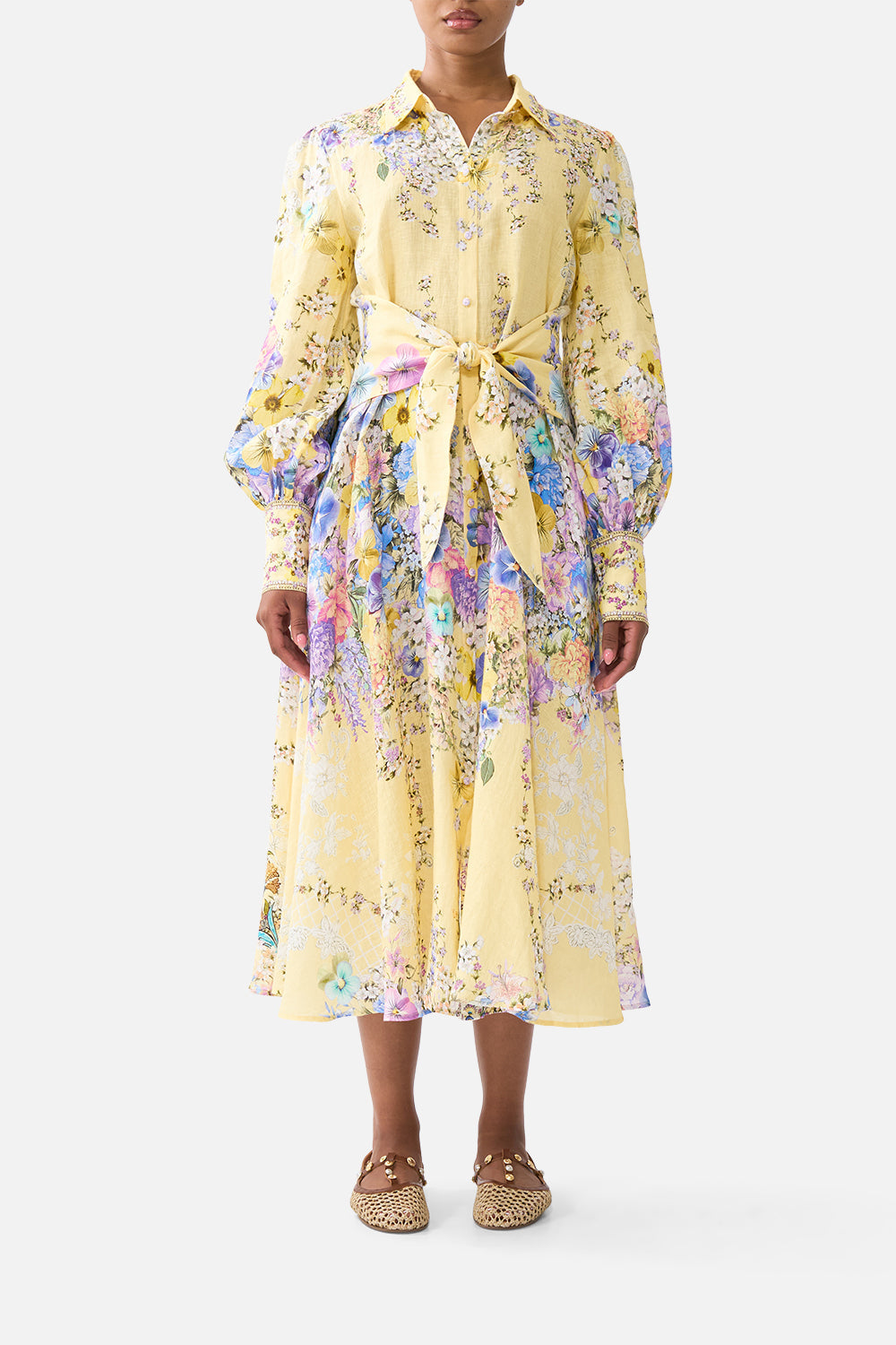 WAIST TIE SHIRT DRESS DARLING BUDS