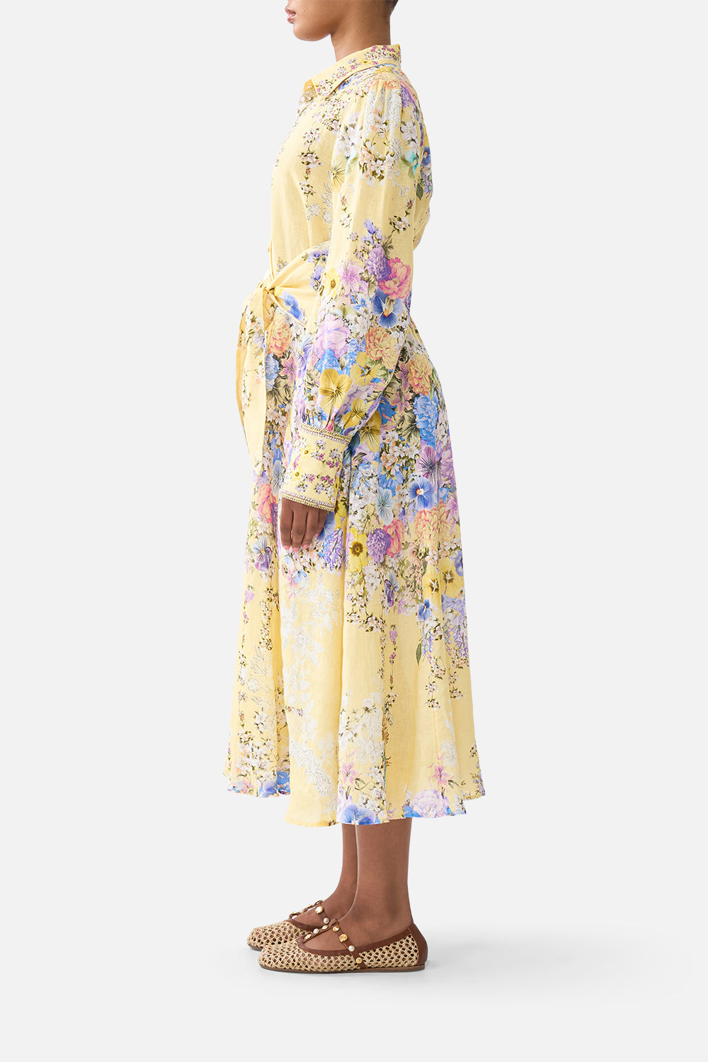 WAIST TIE SHIRT DRESS DARLING BUDS