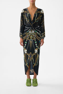 LONG SPLIT FRONT TWIST DRESS AMULETS AND ALCHEMY