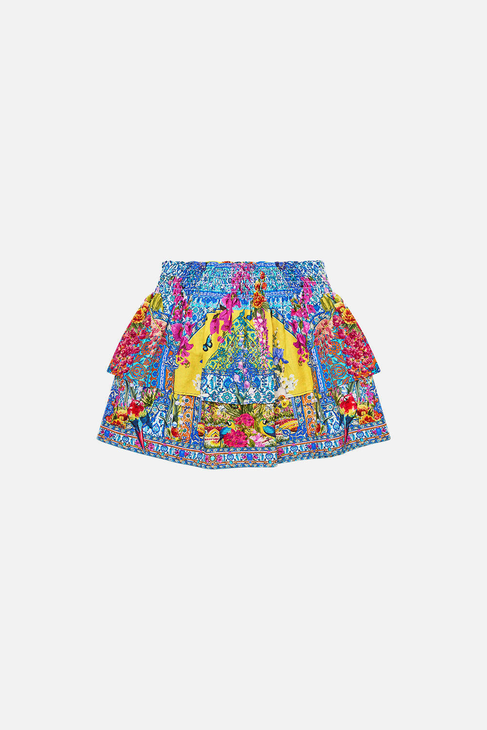 The CAMILLA TIE TOP BUCKET BAG WITH TASSELS OTTOMAN OPULENCE in our  print.
