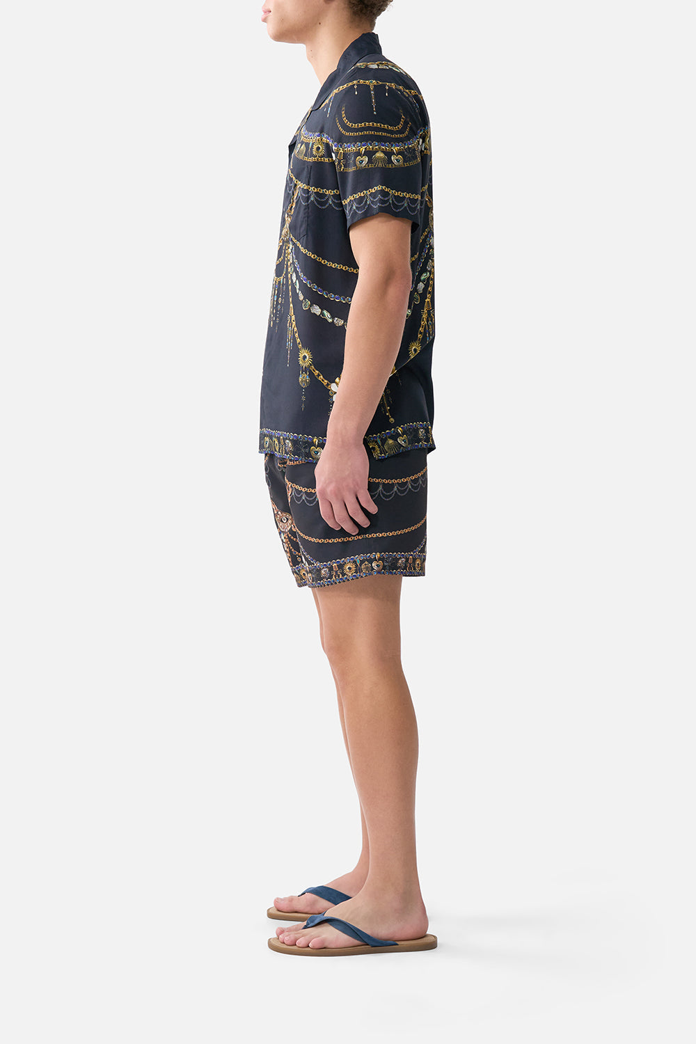 The CAMILLA BOMBER JACKET WITH SHIRRED CUFF TURKISH DELIGHT in our  print.