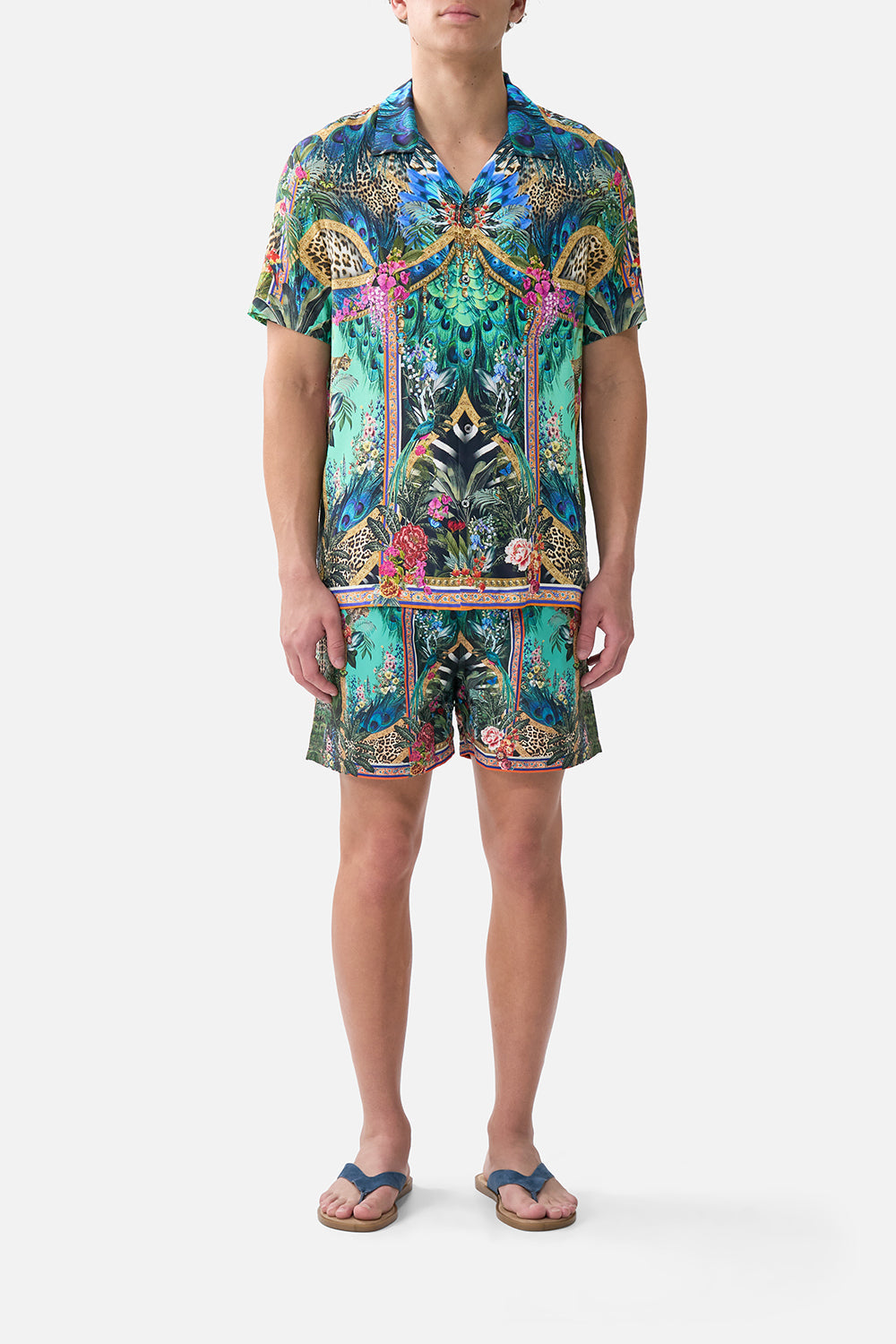 The CAMILLA TUCK FRONT PANT THE BOSPHOROUS in our  print.