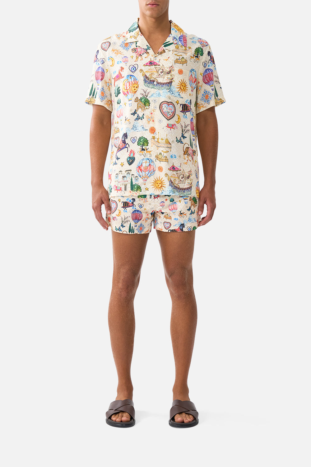 The CAMILLA DRAPED ONE SHOULDER ONE PIECE WITH TIE TRIM ANIMAL ALCHEMY in our  print.